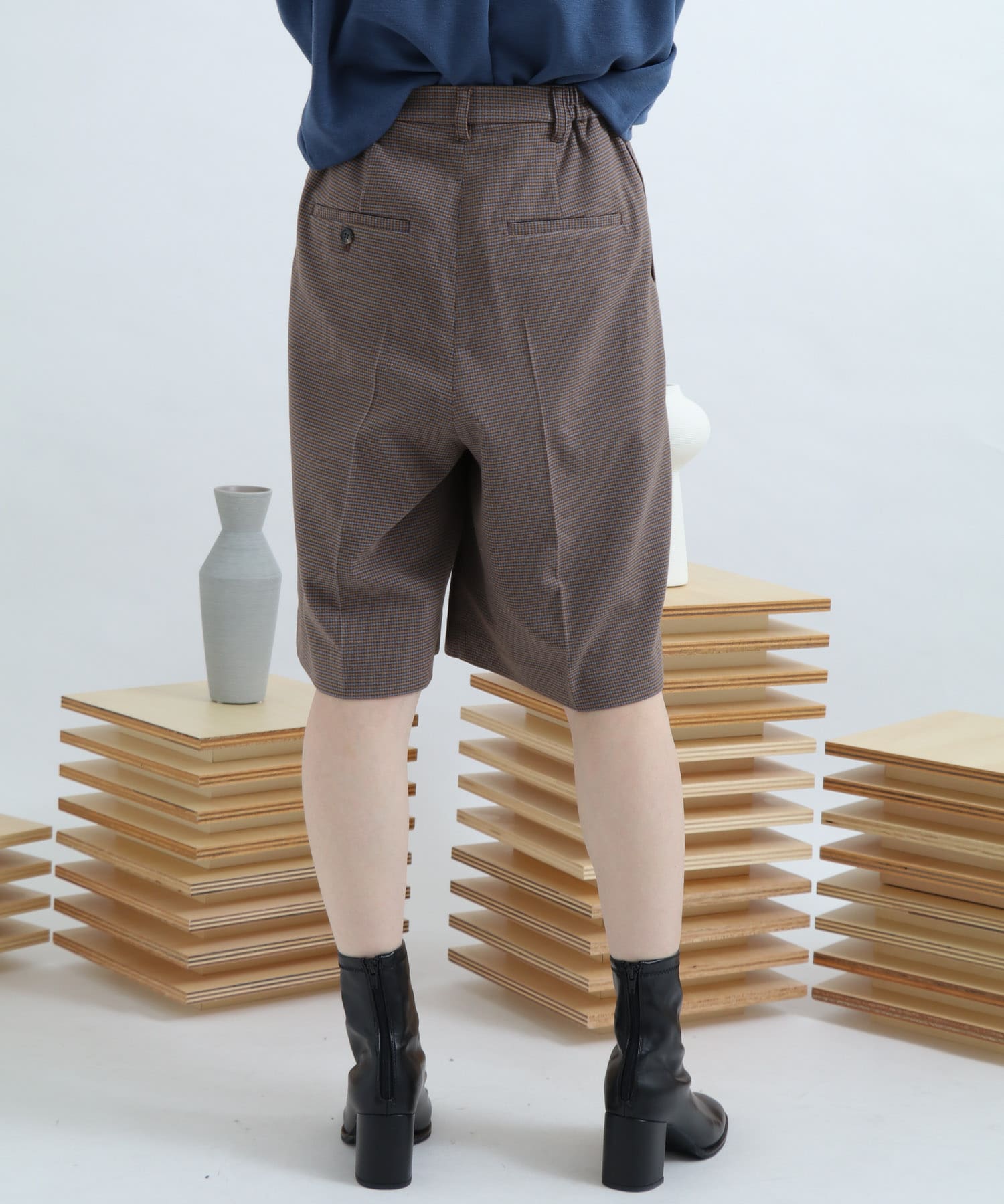 サキソニータックキュロットパンツ BROWN FREE