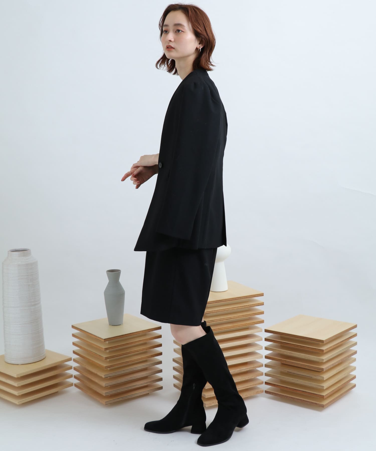 サキソニータックキュロットパンツ BLACK FREE