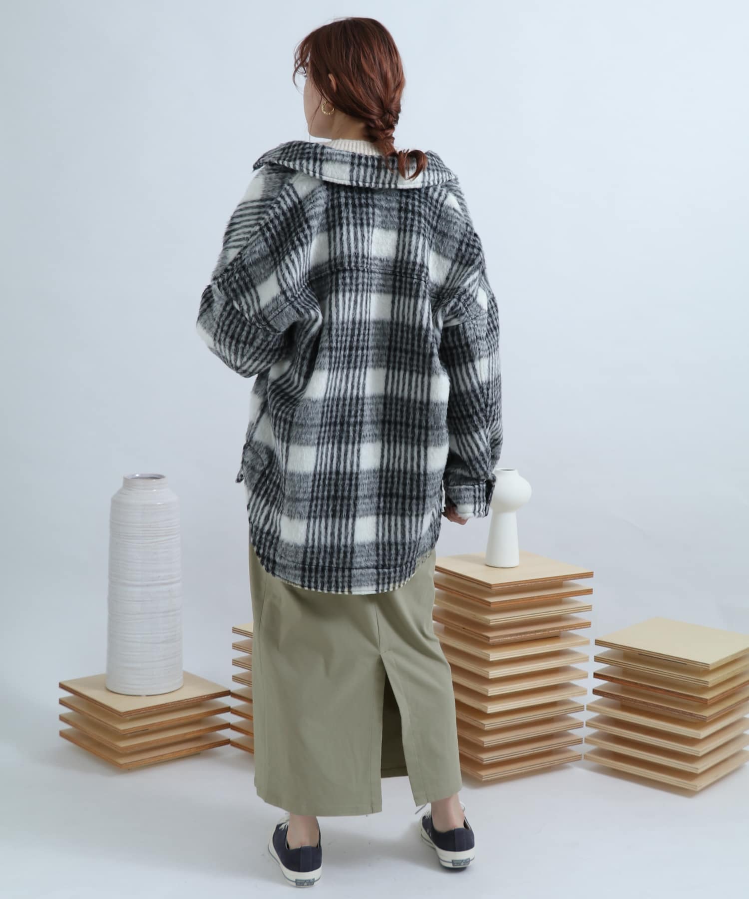 ストレッチサスツキハイウエストスカート L.KHAKI XS