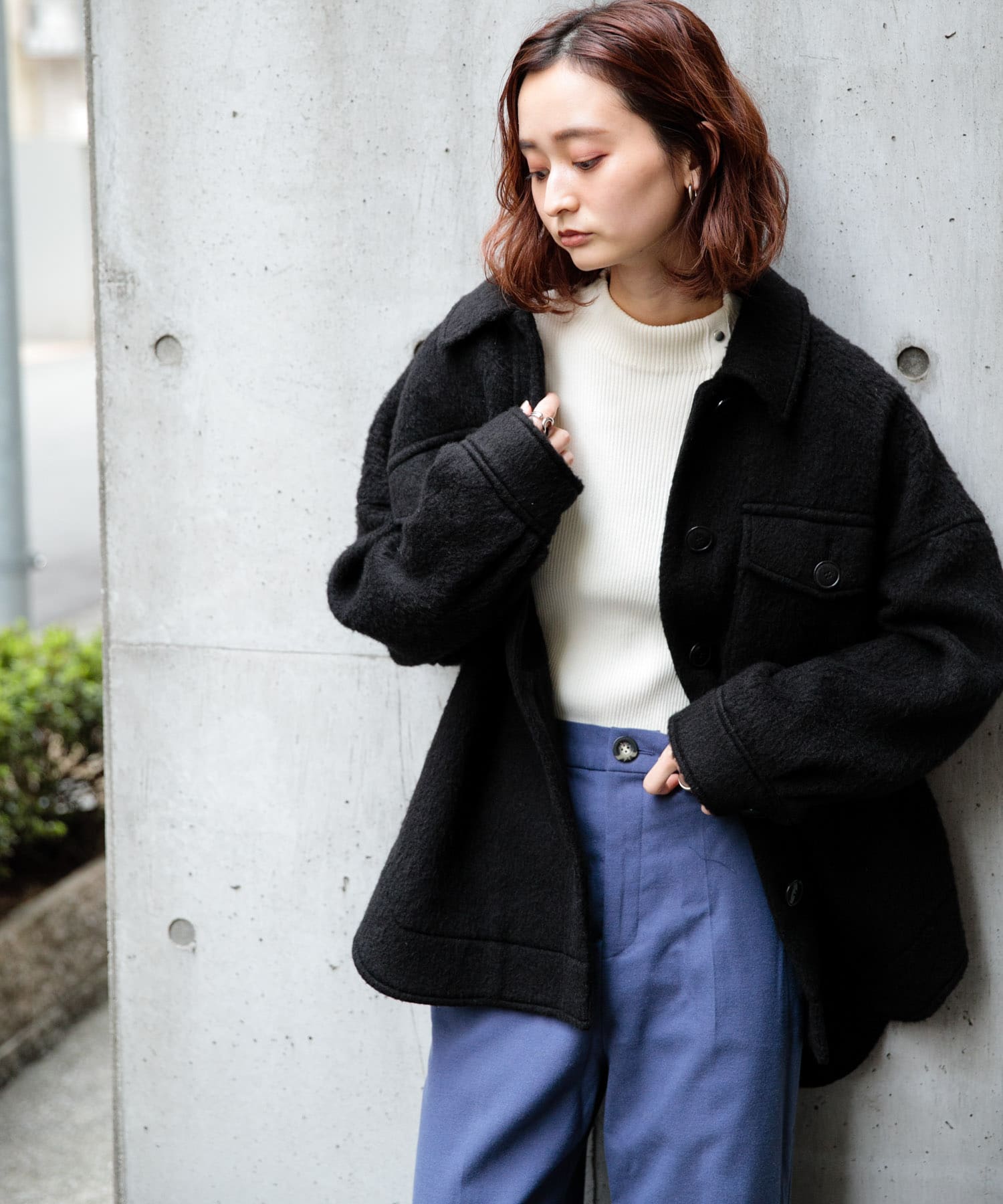 シャギーCPOコート BLACK FREE