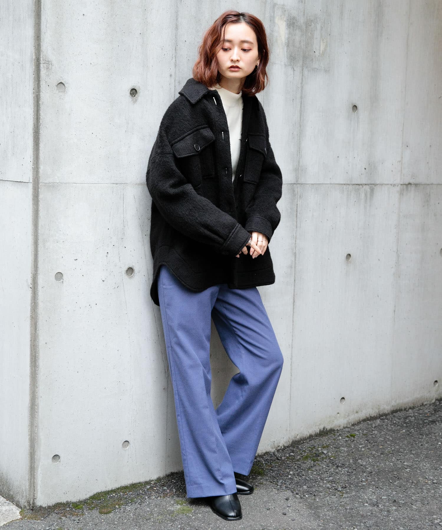 シャギーCPOコート BLACK FREE