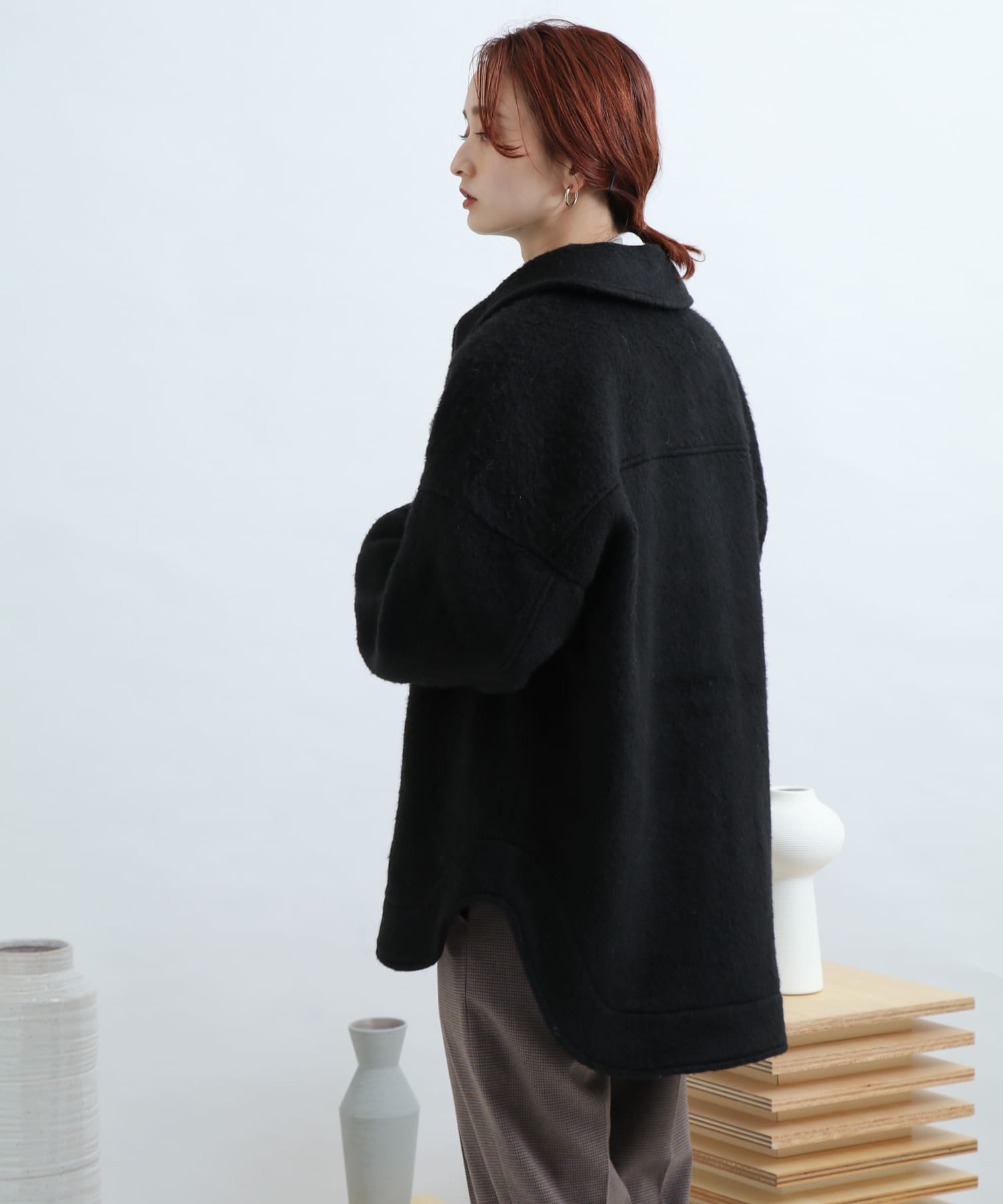 シャギーCPOコート BLACK FREE