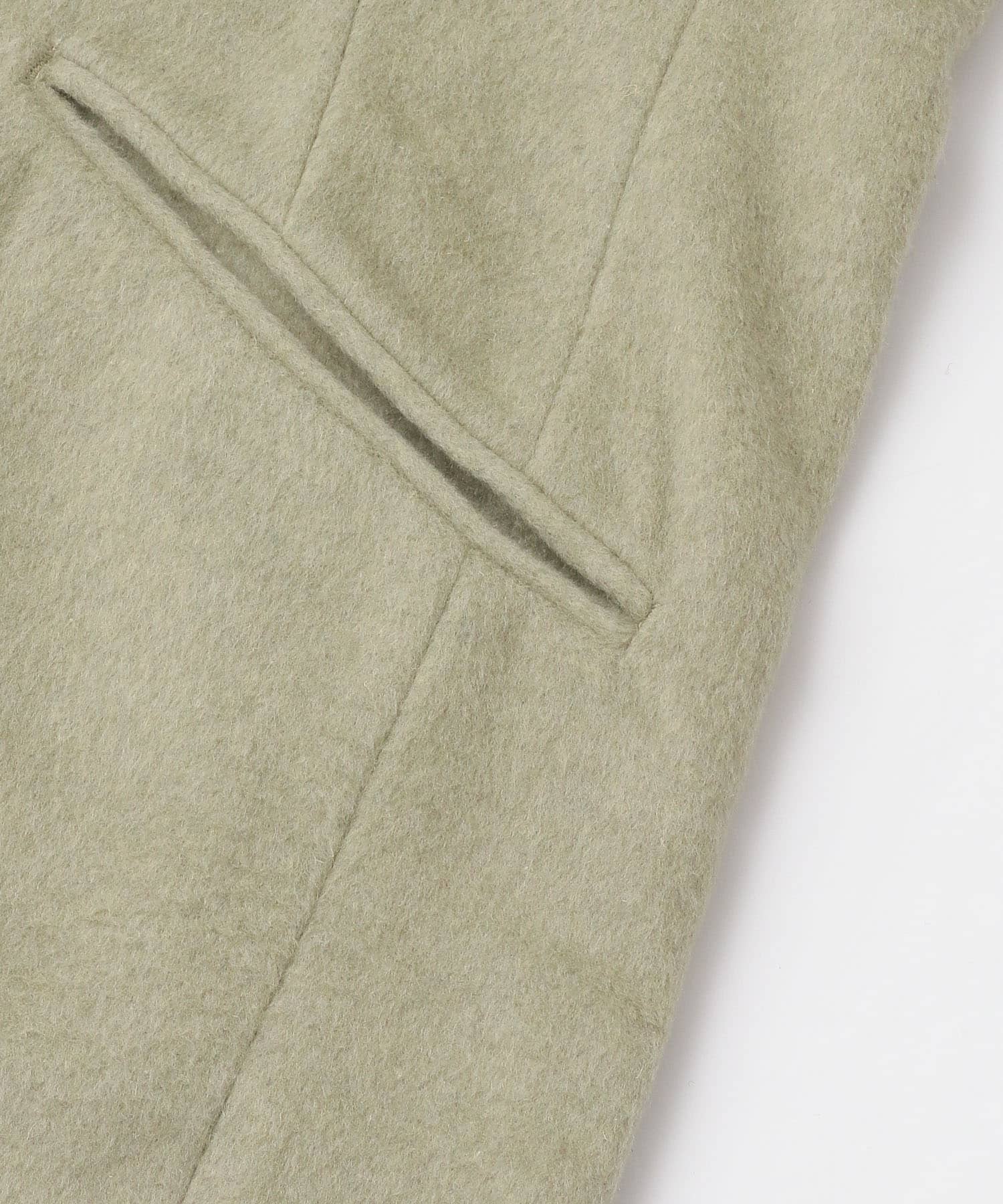 ウールビーバーノーカラーコート L.KHAKI FREE