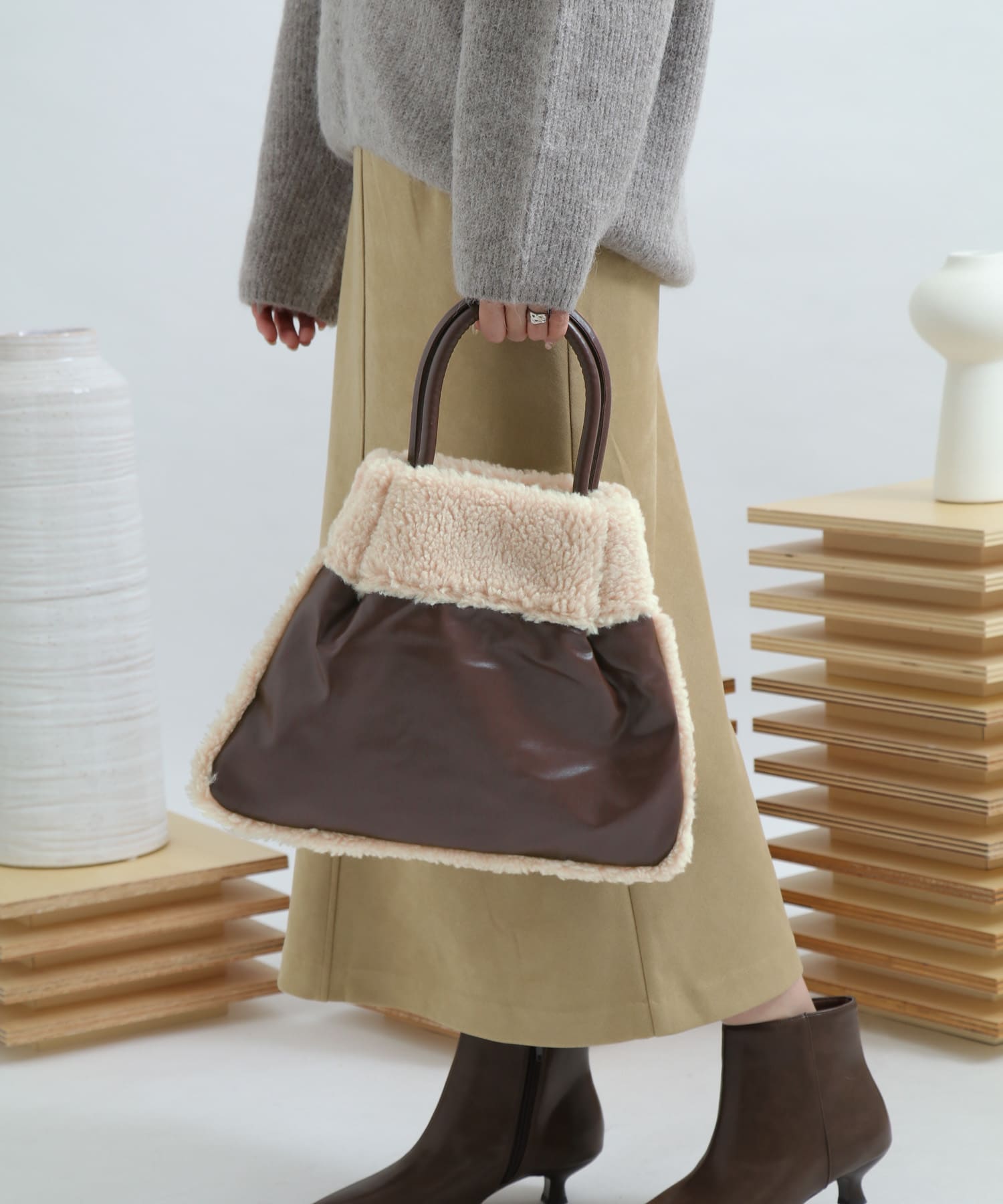 2WAYエコムートントートバッグ BROWN FREE