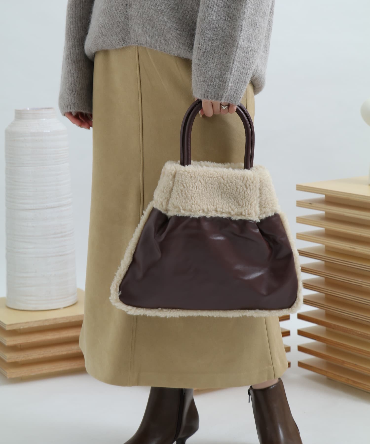 2WAYエコムートントートバッグ BROWN FREE