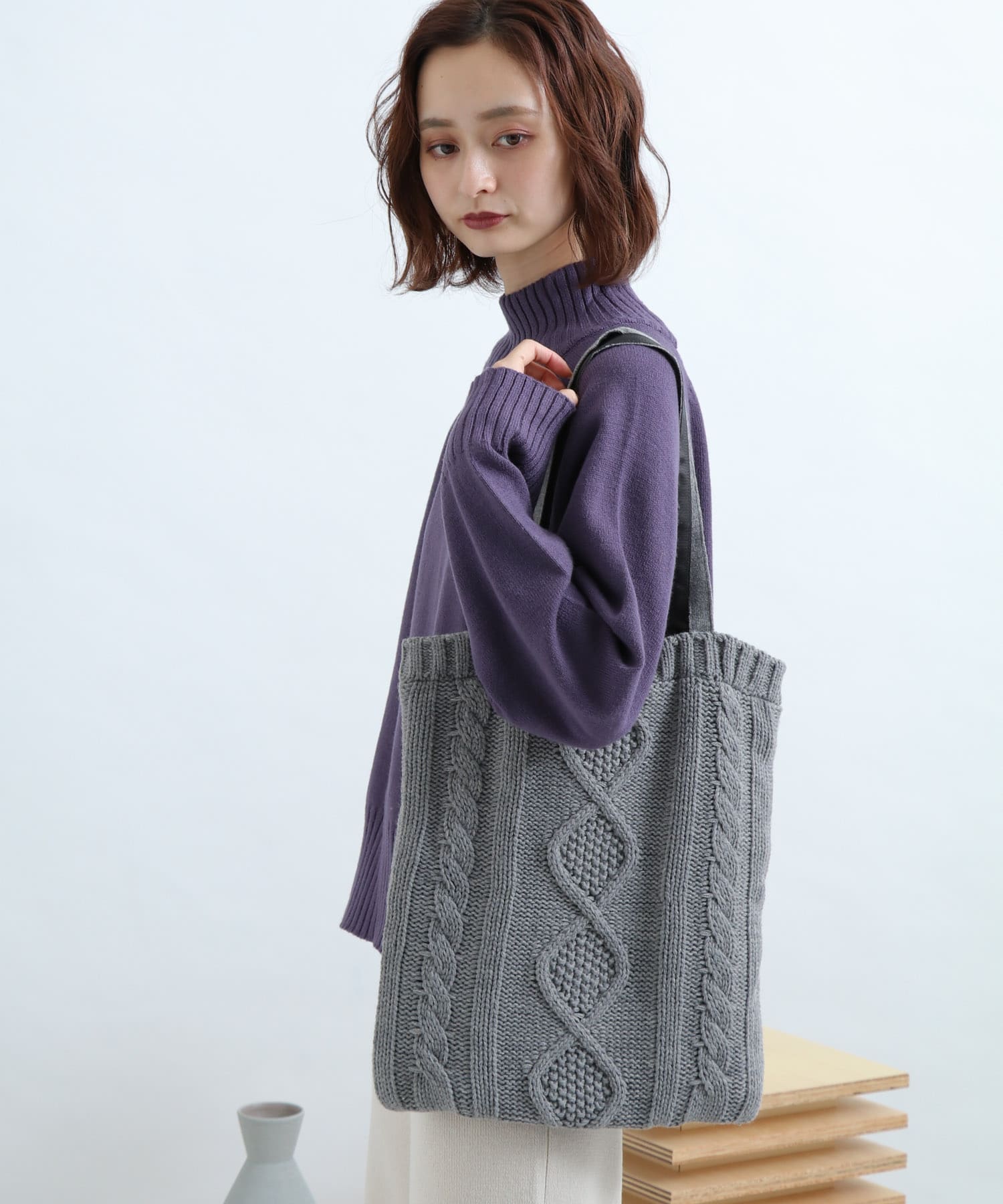 ニットトート GRAY FREE
