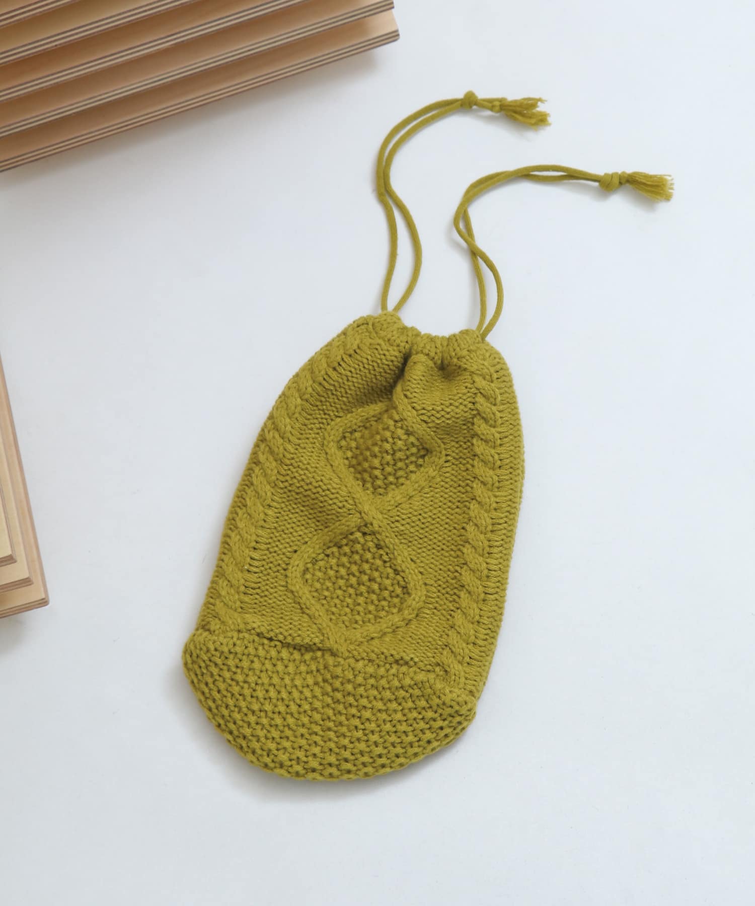 2WAYニット巾着バッグ LIME FREE