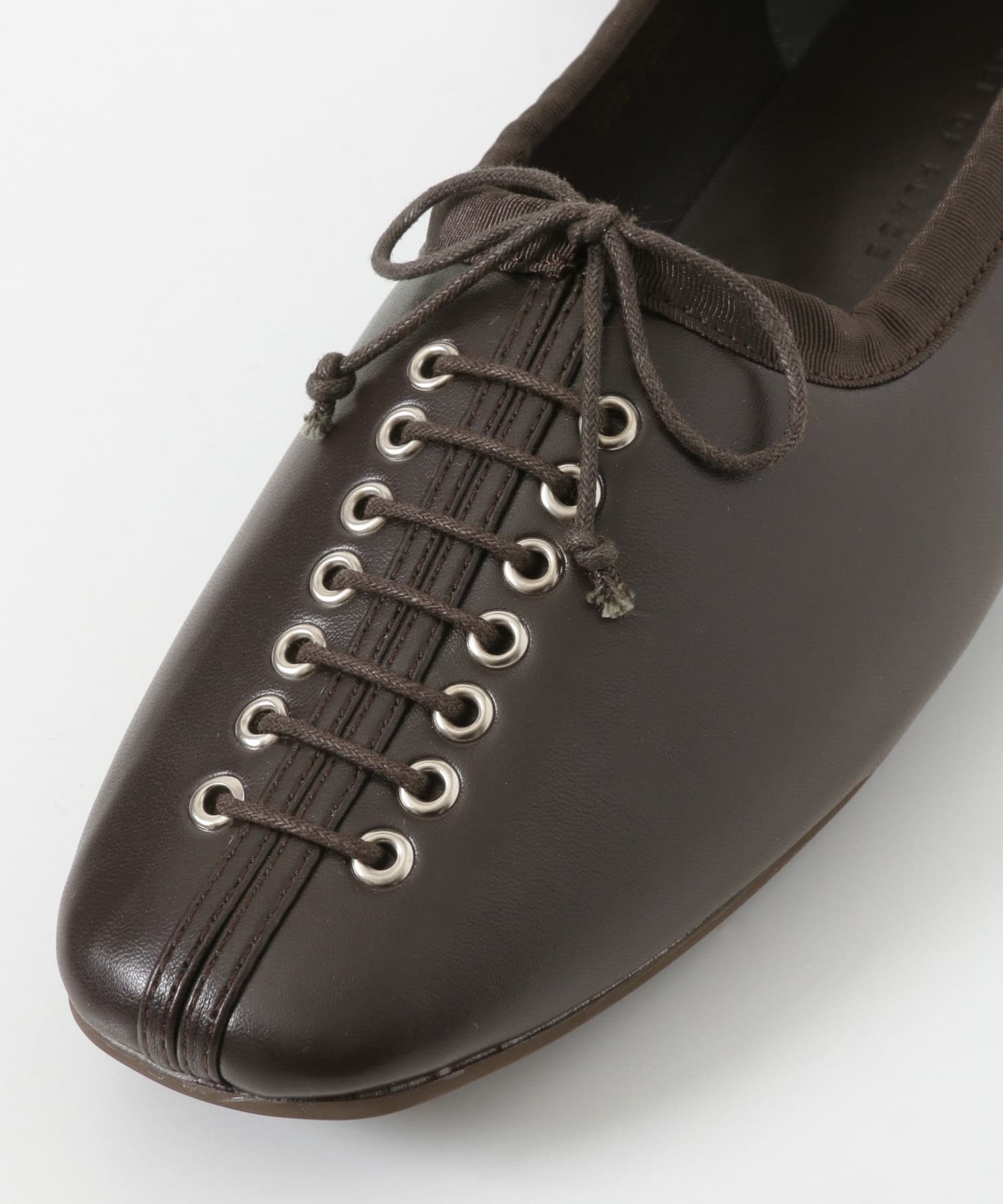 レースアップバレエシューズ BROWN M
