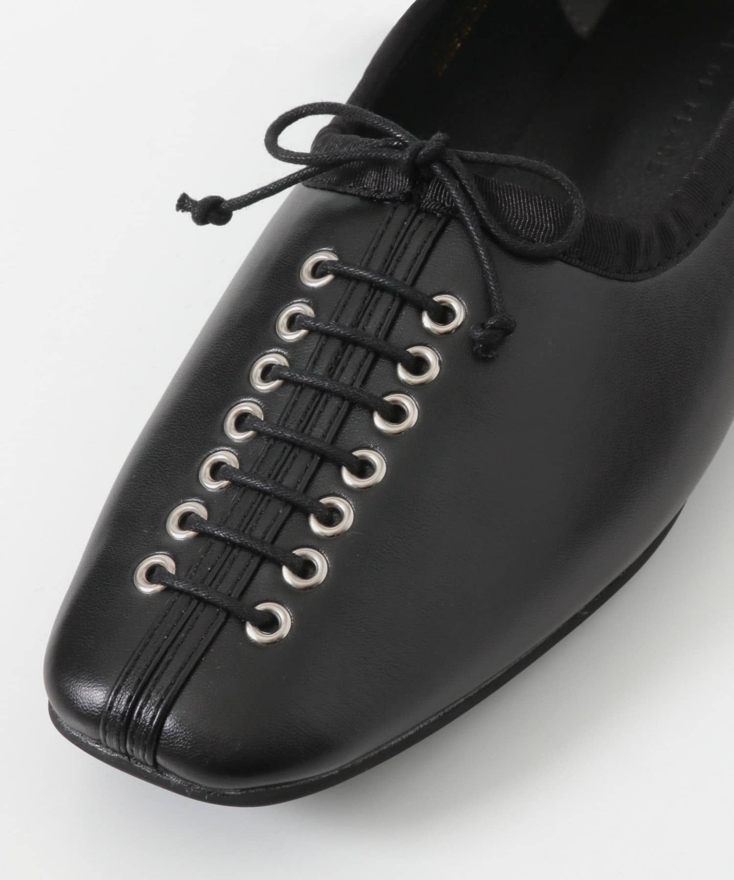 レースアップバレエシューズ BLACK M