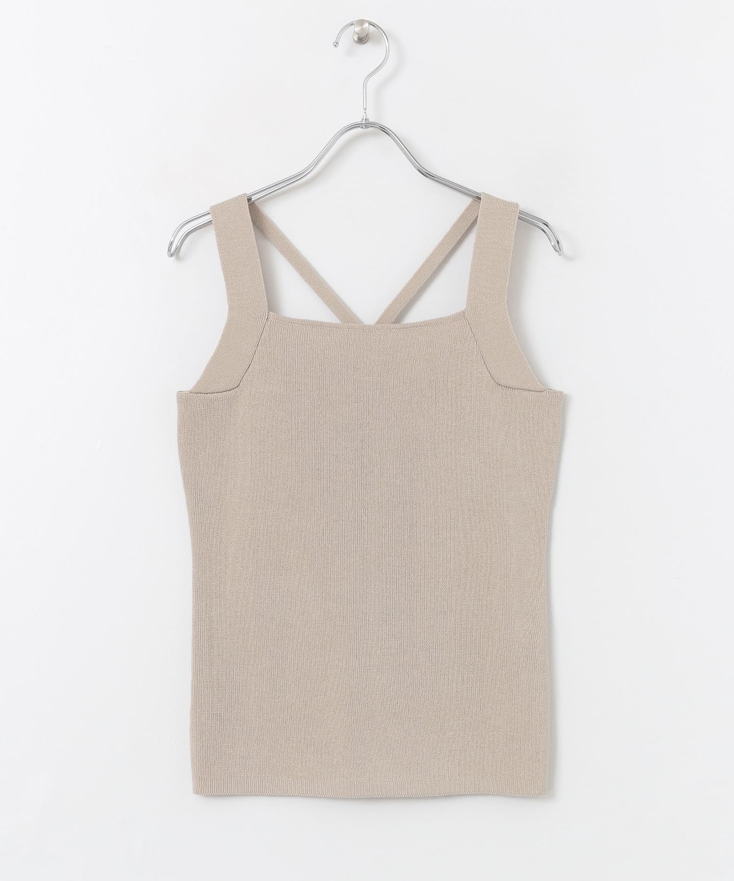 バッククロスニットタンクトップ GREIGE One