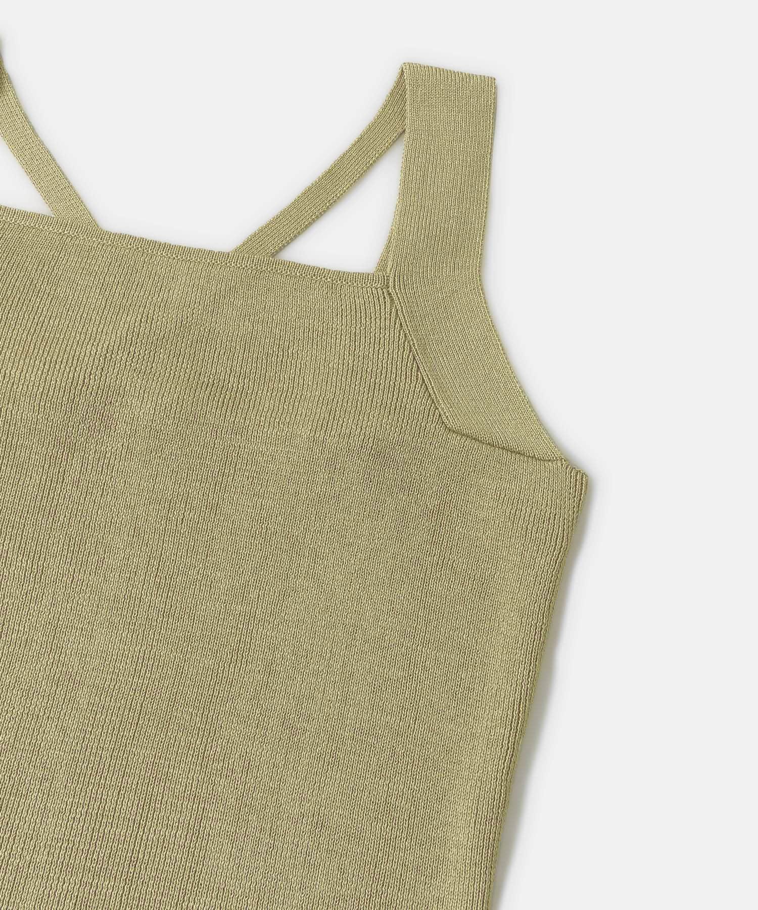 バッククロスニットタンクトップ L.OLIVE One