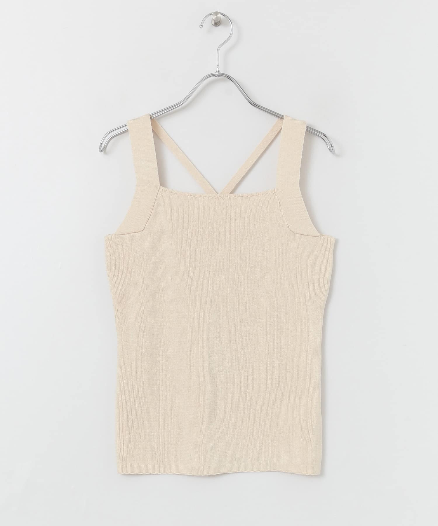 バッククロスニットタンクトップ OFF WHITE One