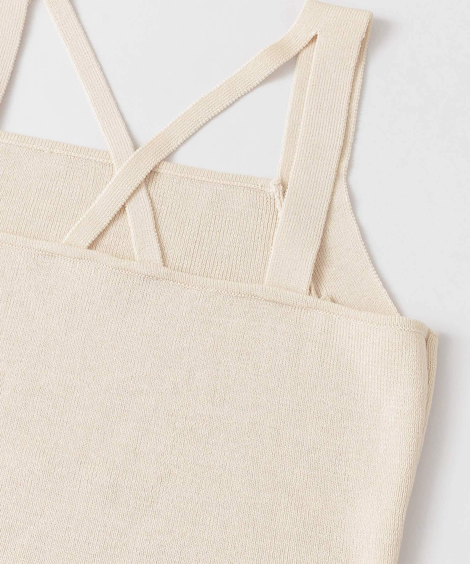 バッククロスニットタンクトップ OFF WHITE One