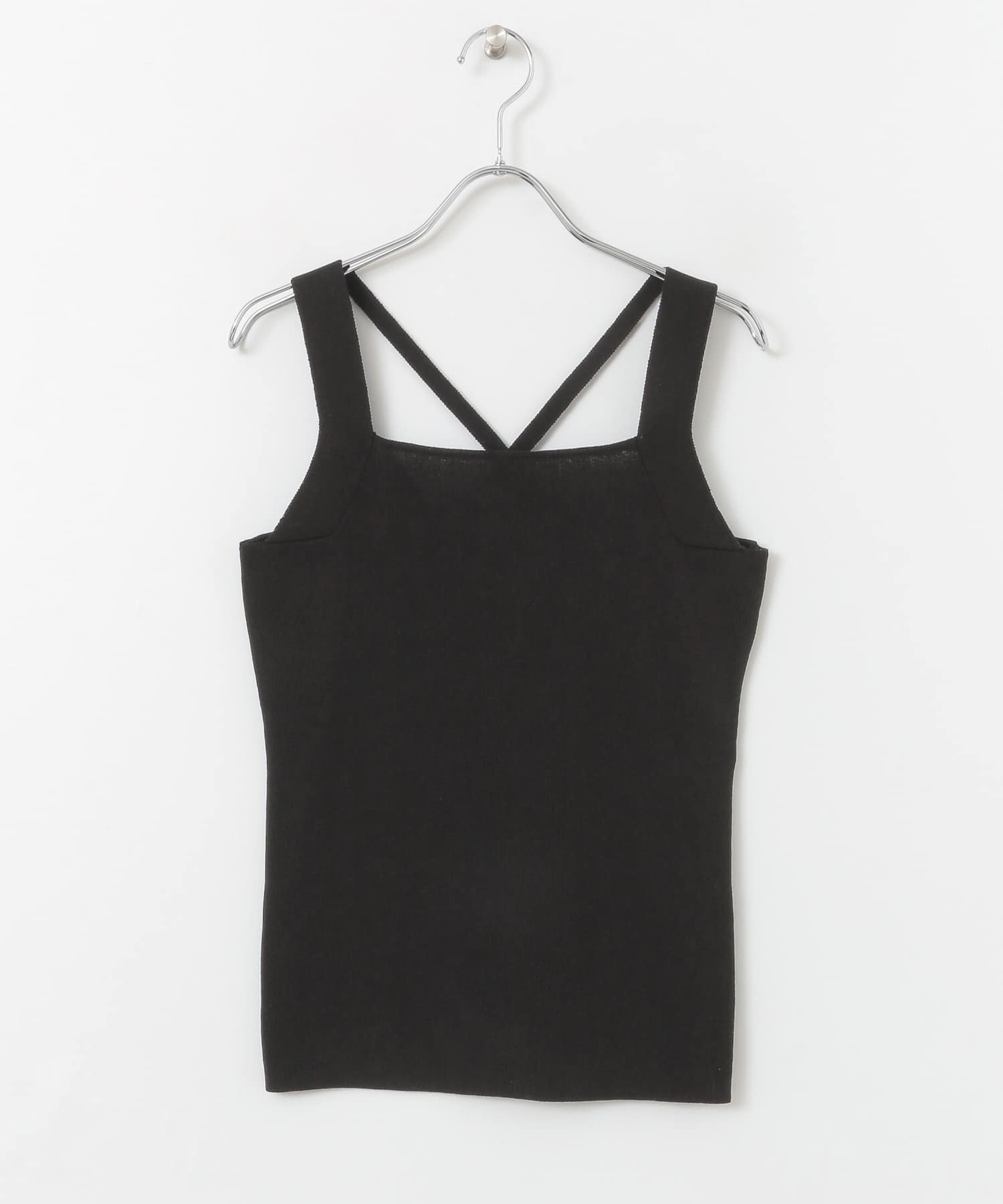 バッククロスニットタンクトップ BLACK one