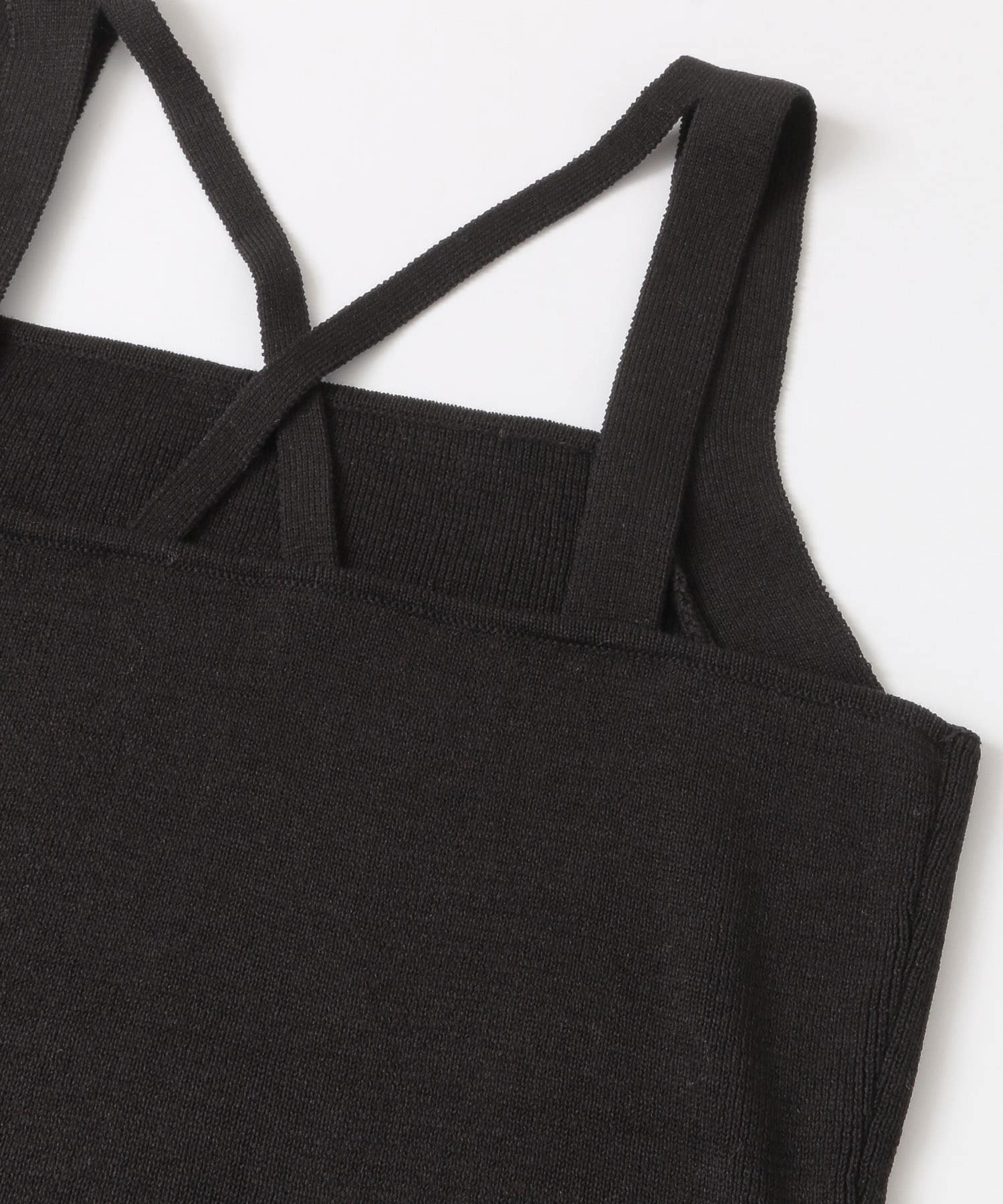 バッククロスニットタンクトップ BLACK one