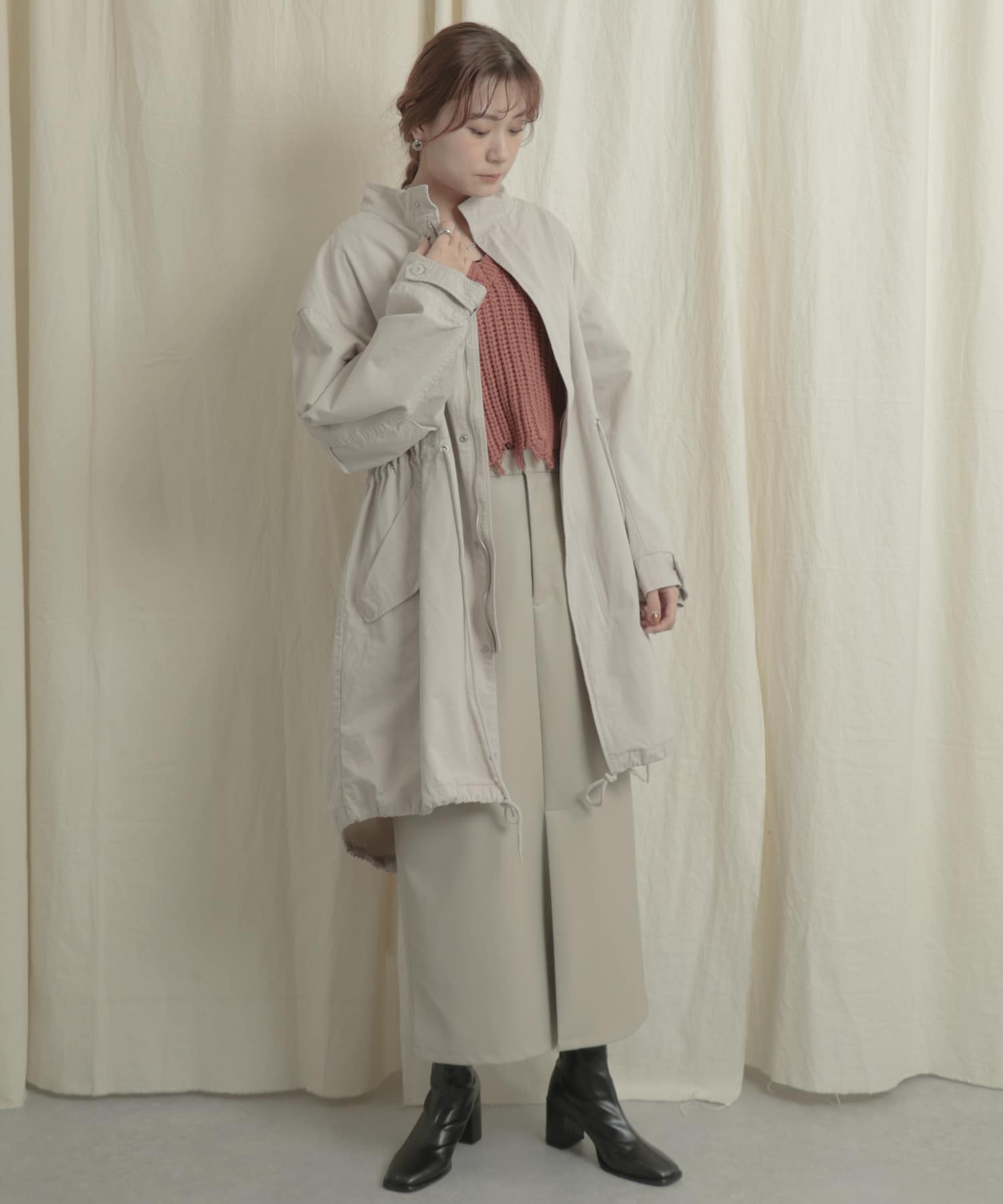 2WAYダメージショートセーター RED one