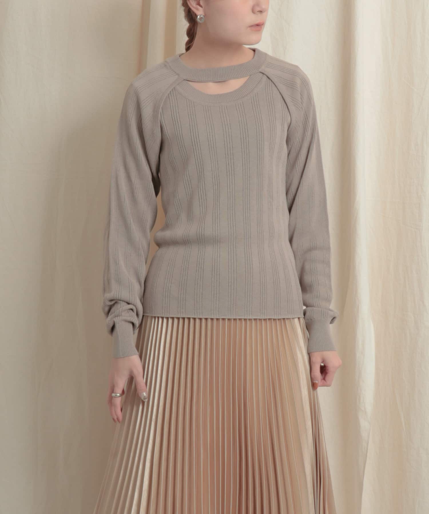 ショートボレロレイヤードニットトップ