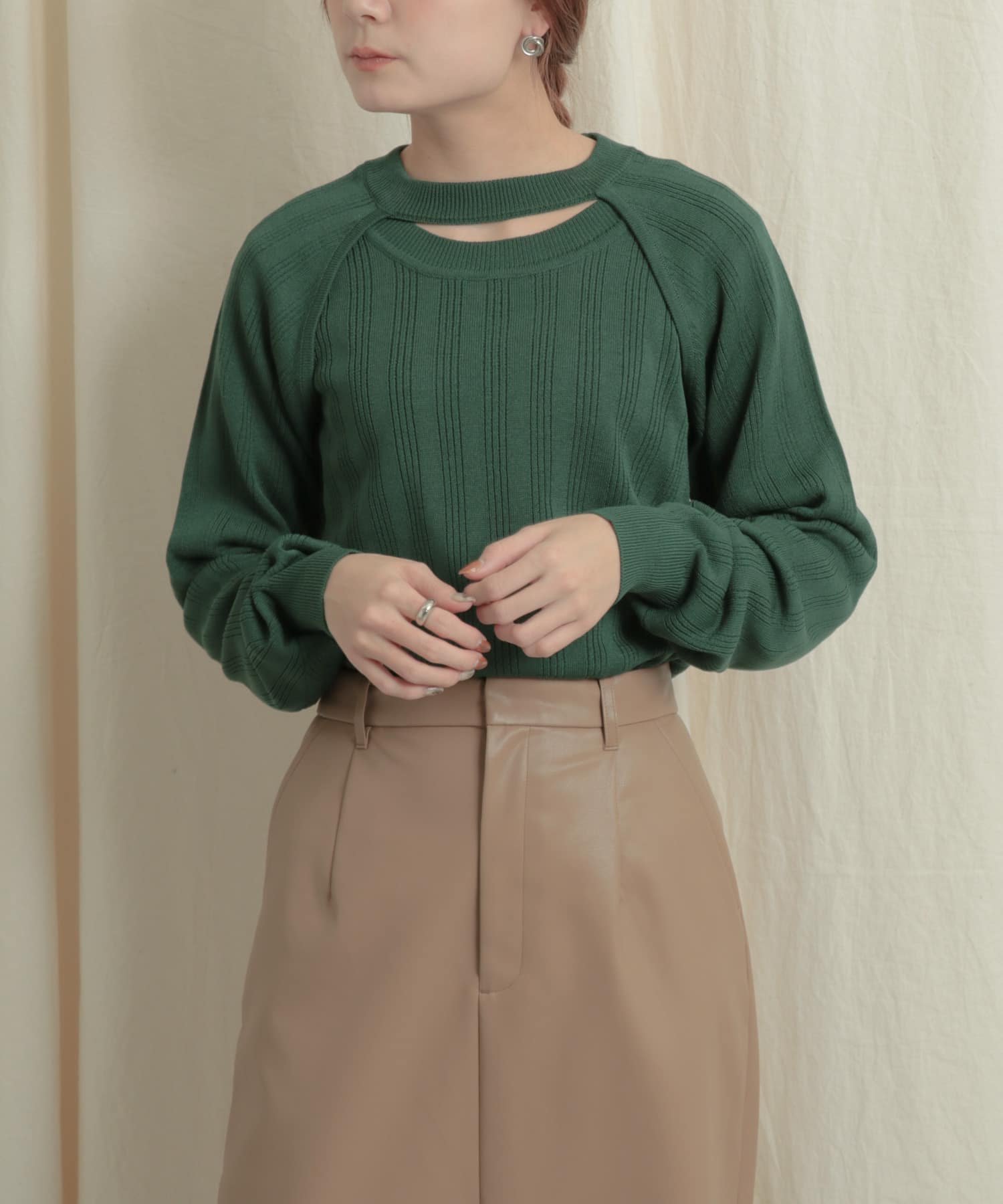 ショートボレロレイヤードニットトップ