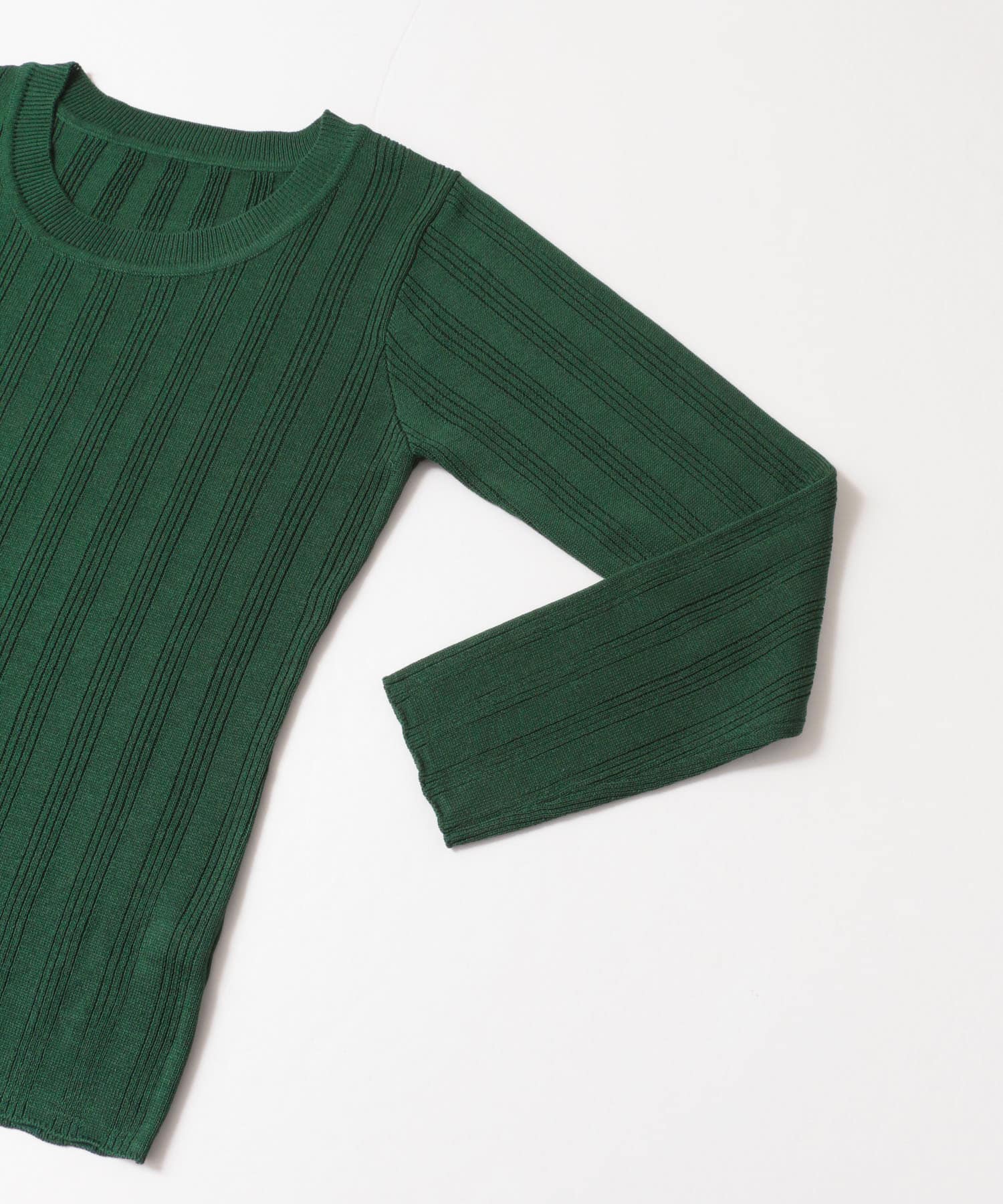 ショートボレロレイヤードニットトップ GREEN one