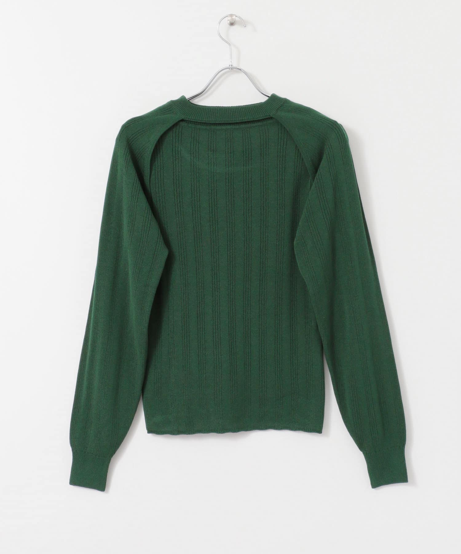 ショートボレロレイヤードニットトップ GREEN one