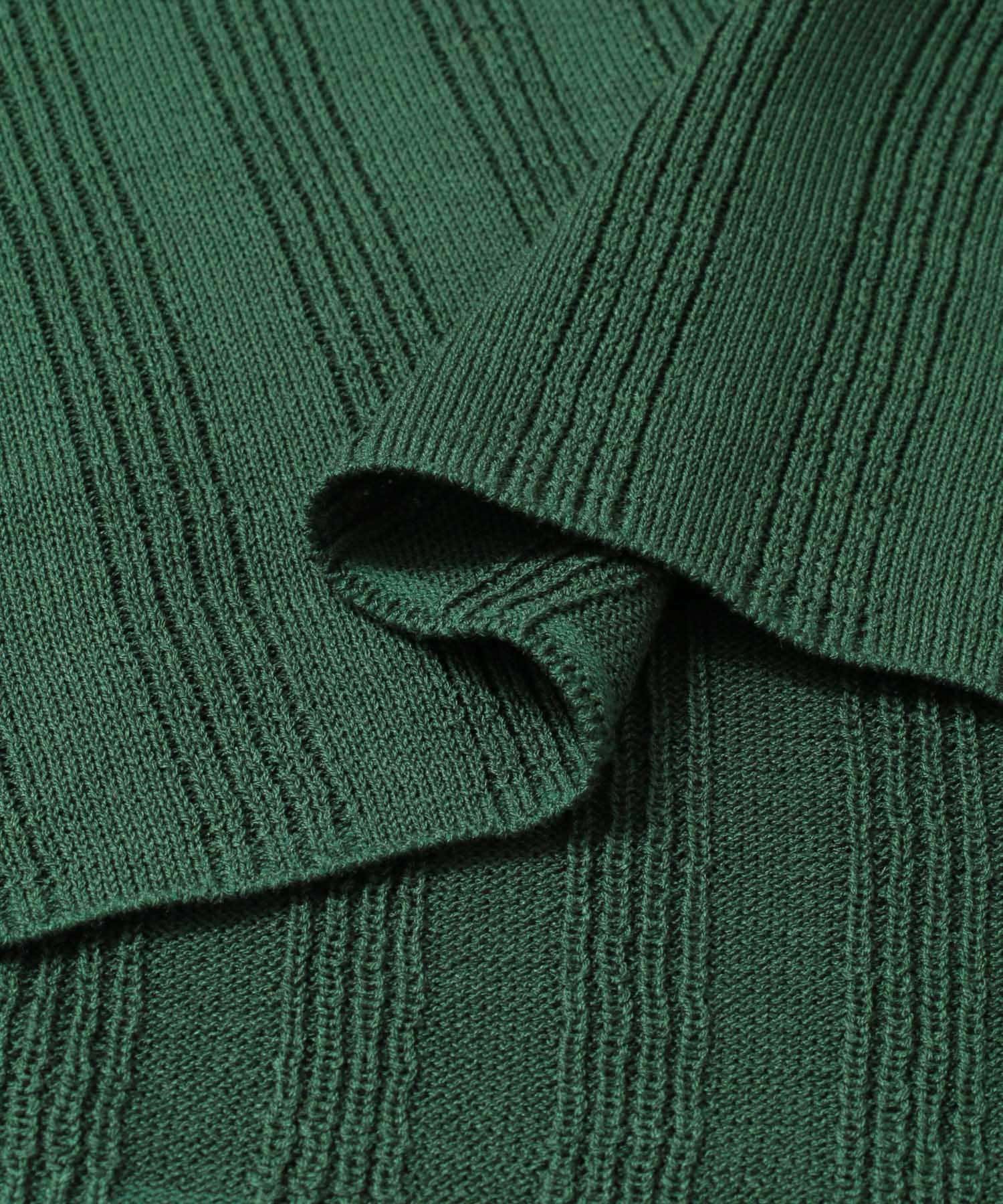 ショートボレロレイヤードニットトップ GREEN one