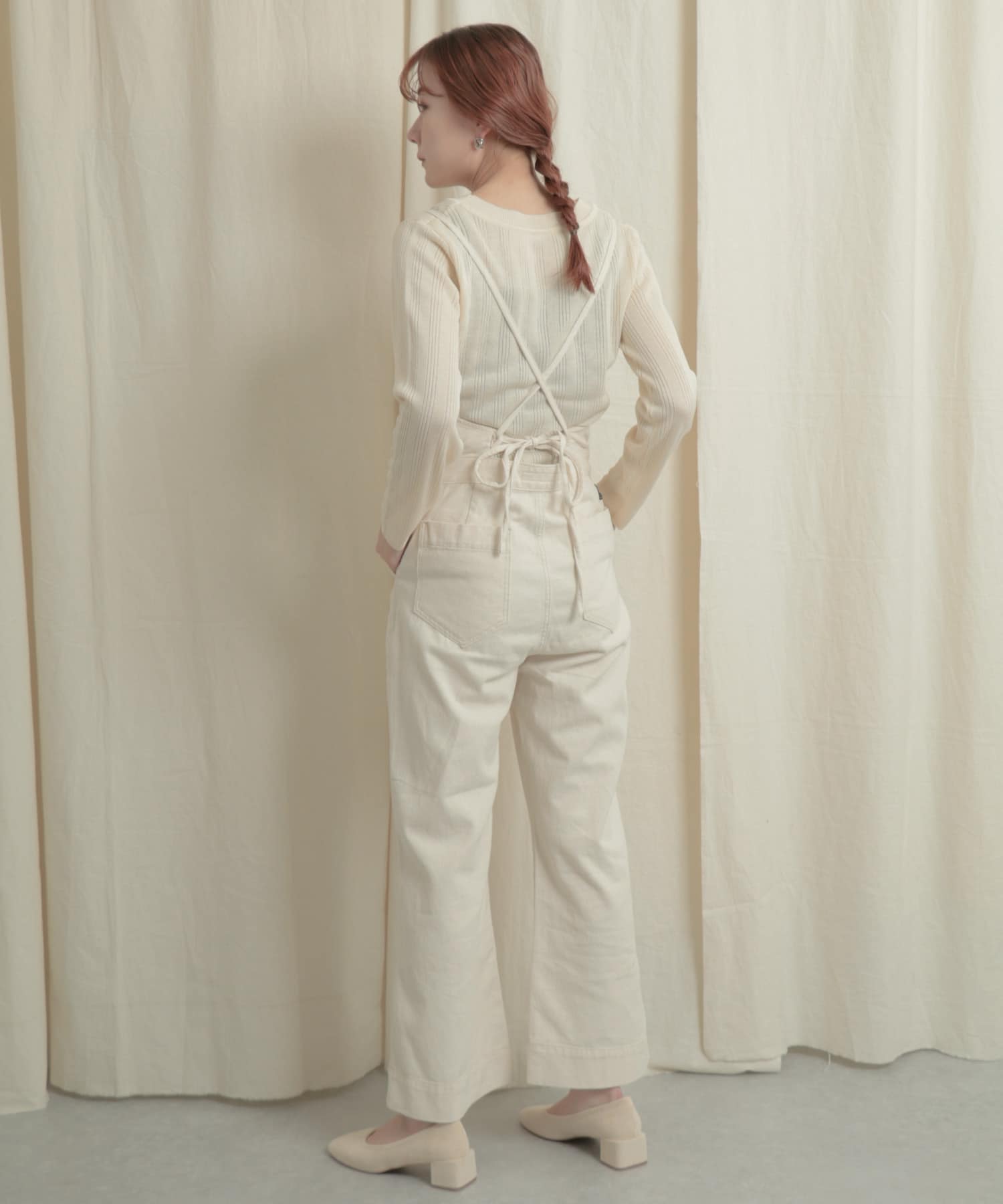 ショートボレロレイヤードニットトップ OFF WHITE one