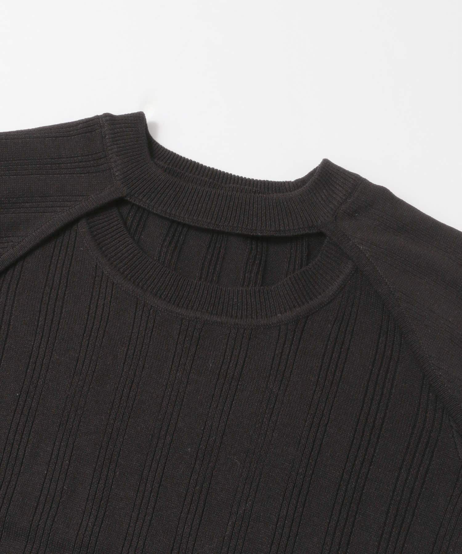 ショートボレロレイヤードニットトップ BLACK one