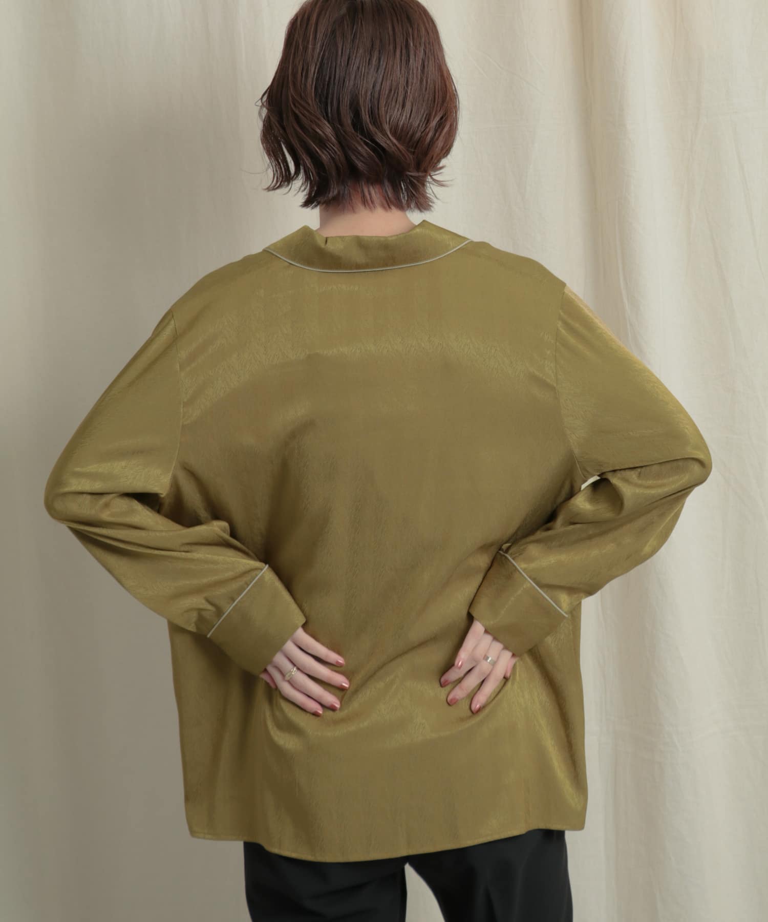 パイピングカイキンシャツ L.OLIVE one