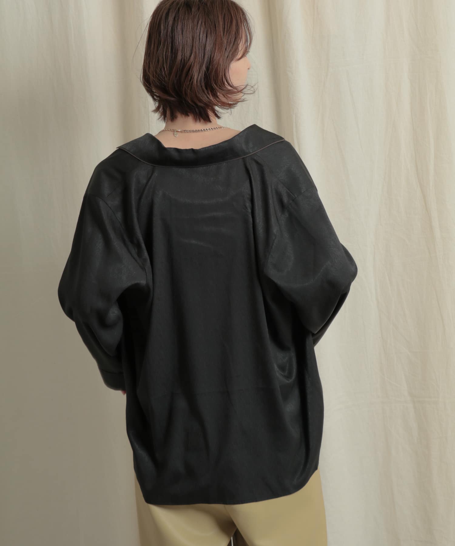 パイピングカイキンシャツ BLACK one