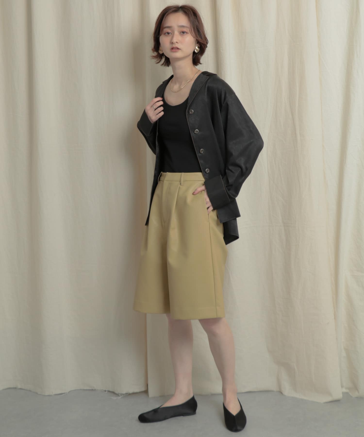 パイピングカイキンシャツ BLACK one