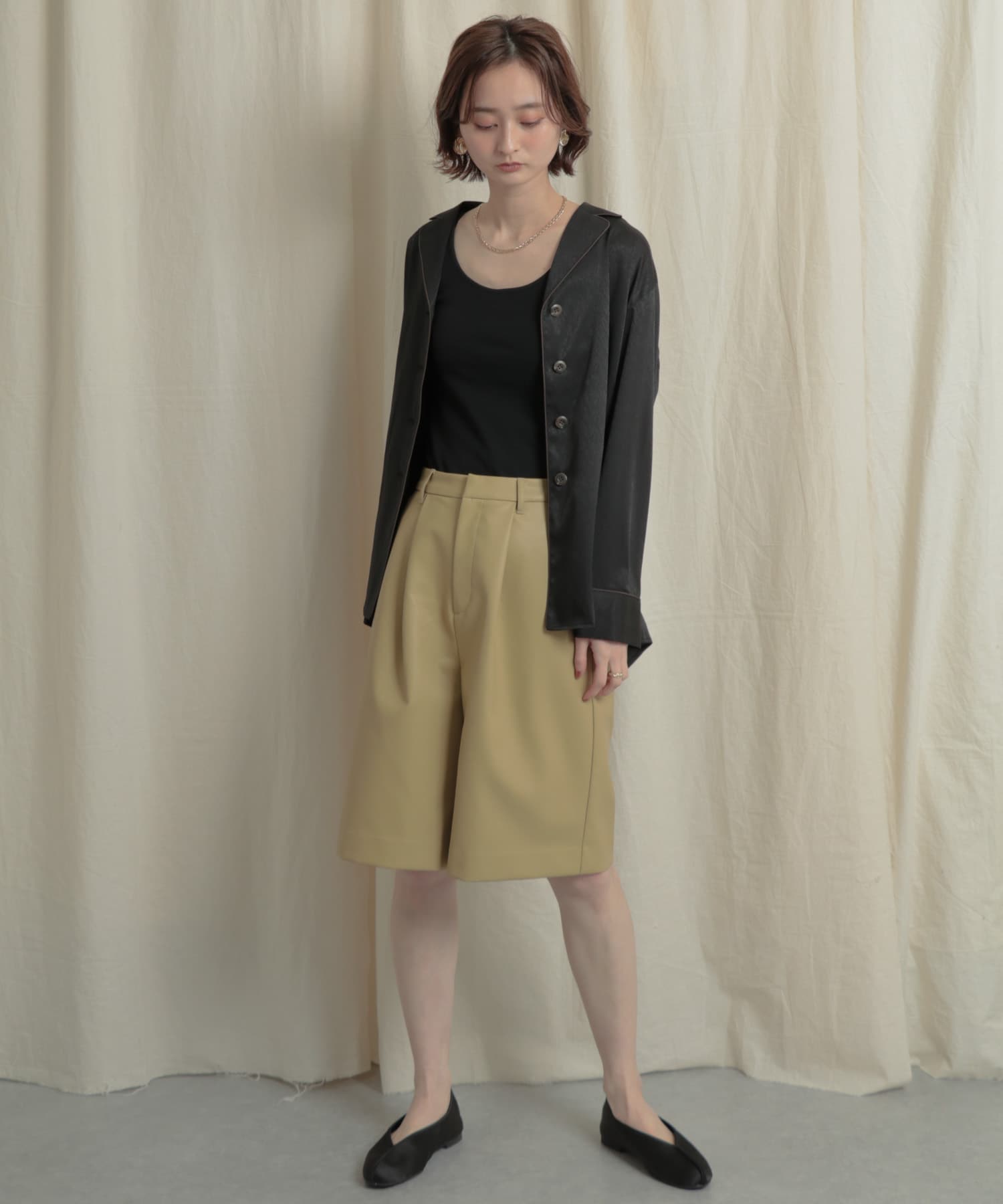 パイピングカイキンシャツ BLACK one