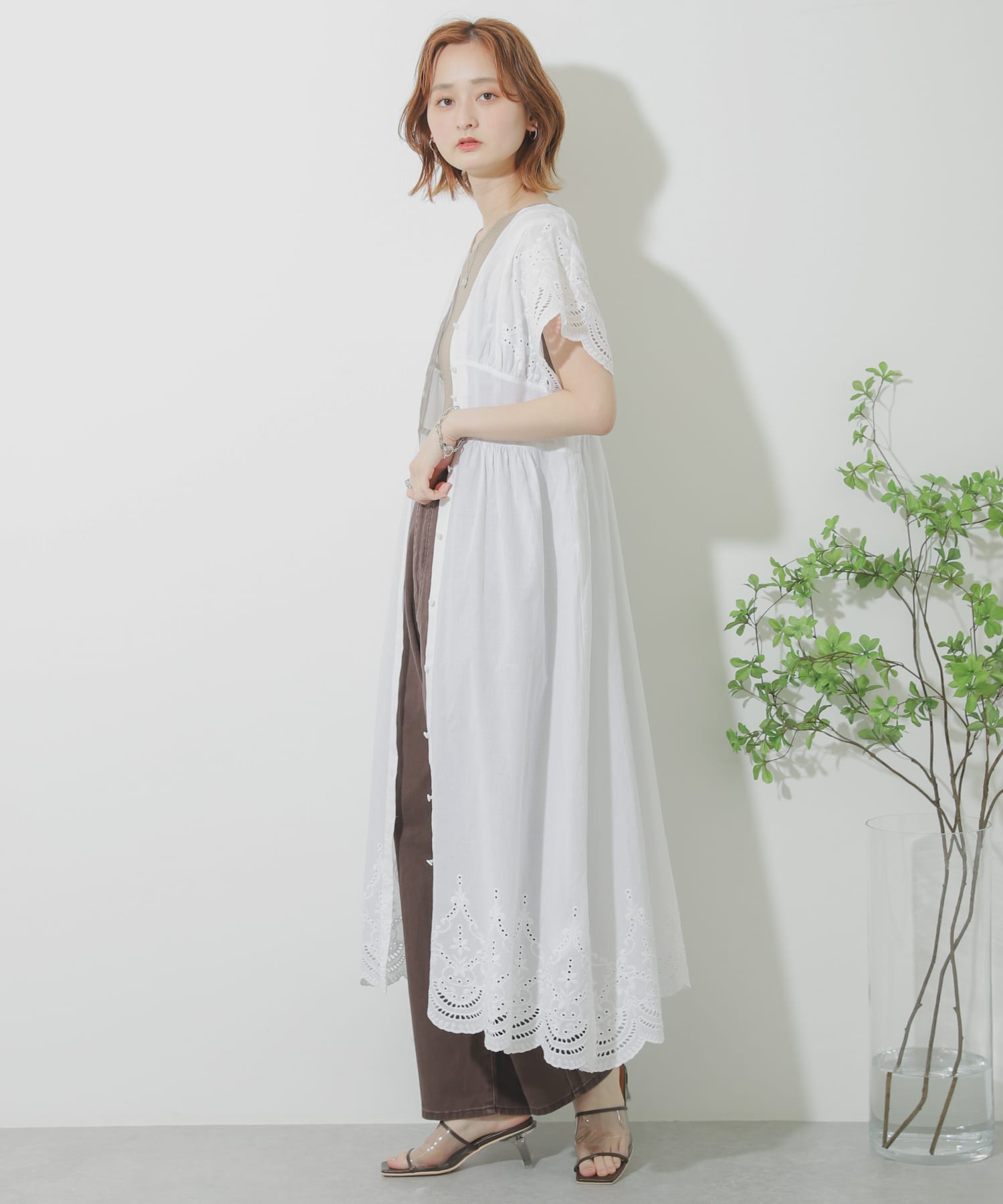 『Tallサイズあり』カラーカツラギパンツ BROWN S