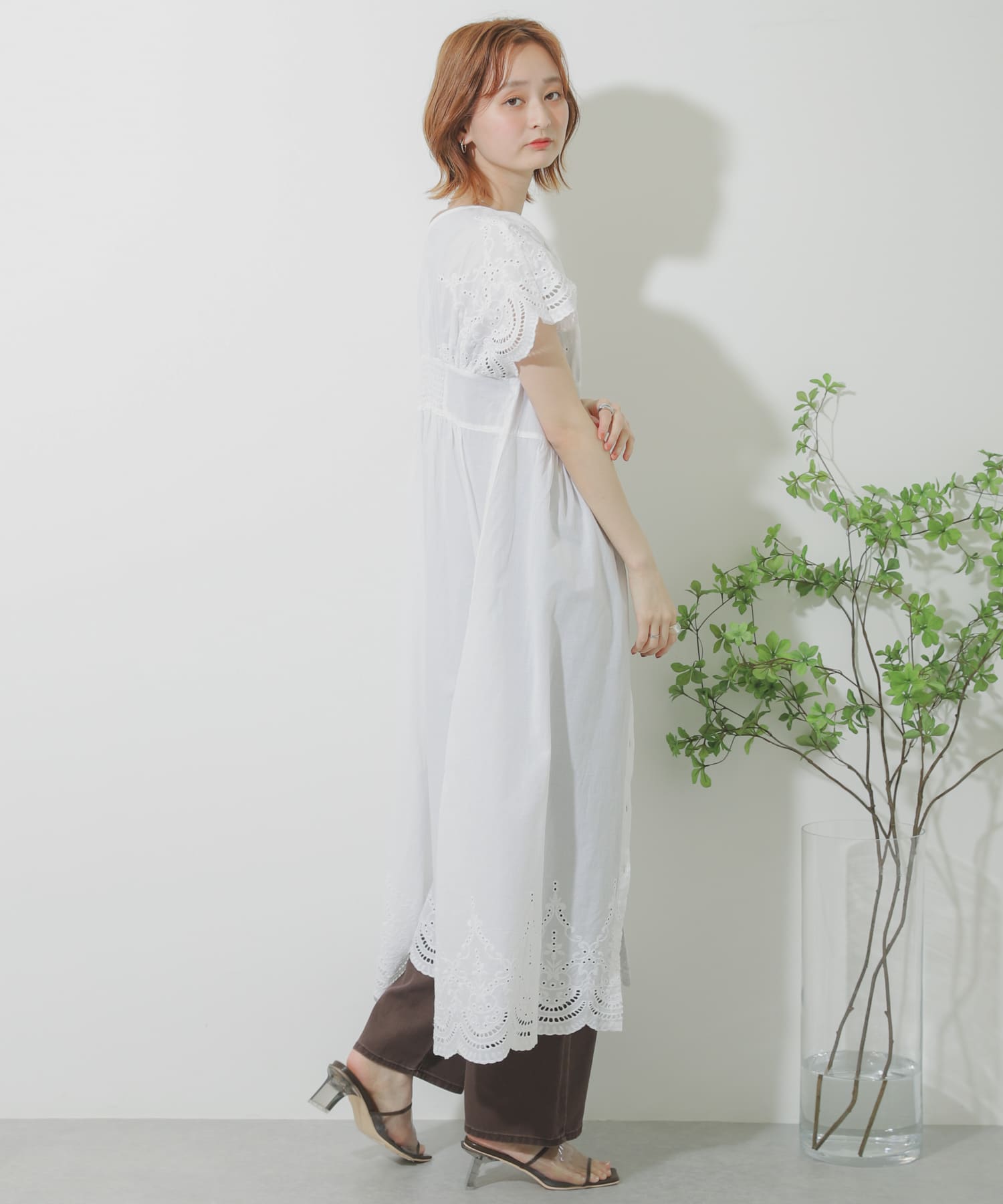 『Tallサイズあり』カラーカツラギパンツ BROWN S