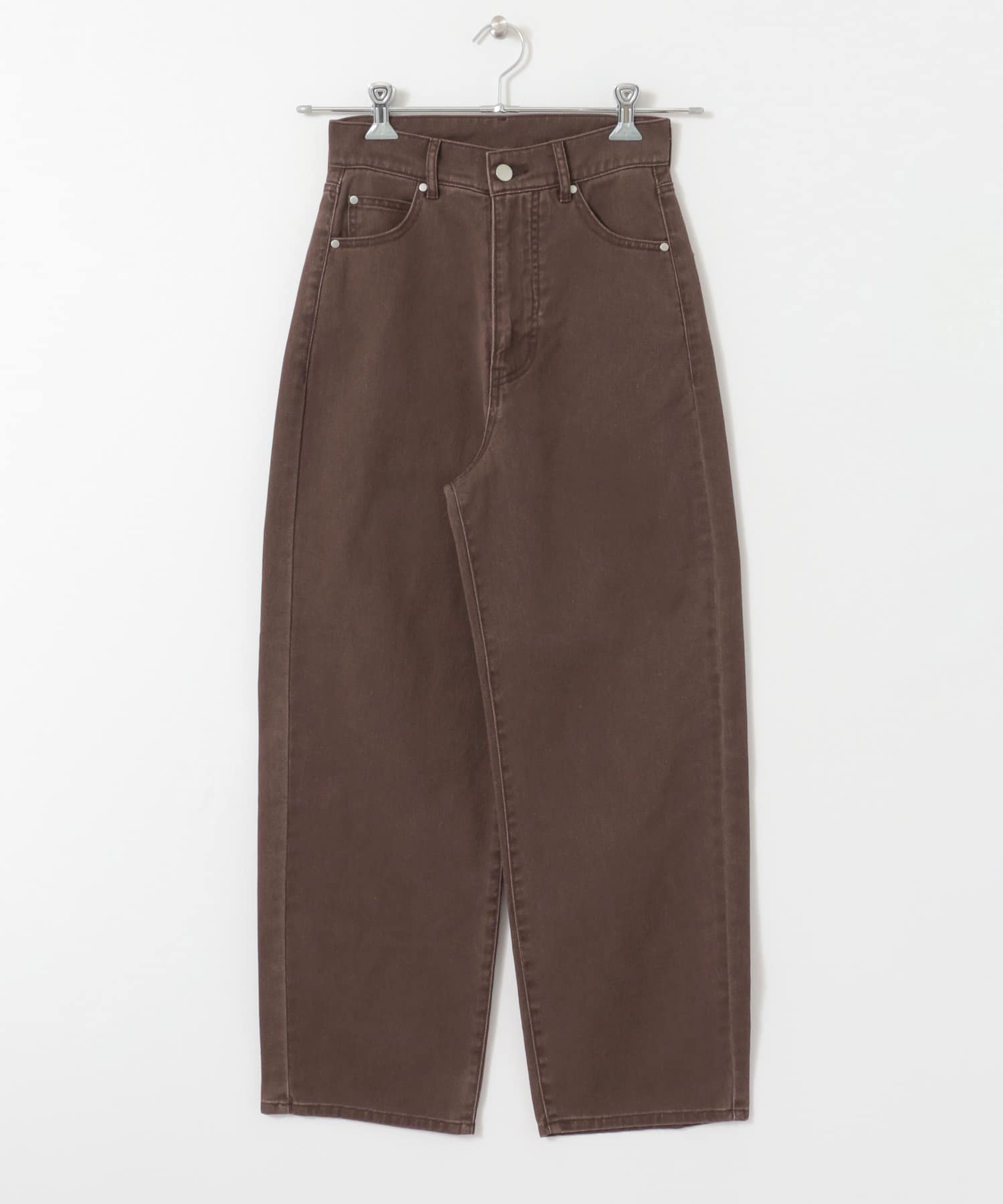 『Tallサイズあり』カラーカツラギパンツ BROWN M