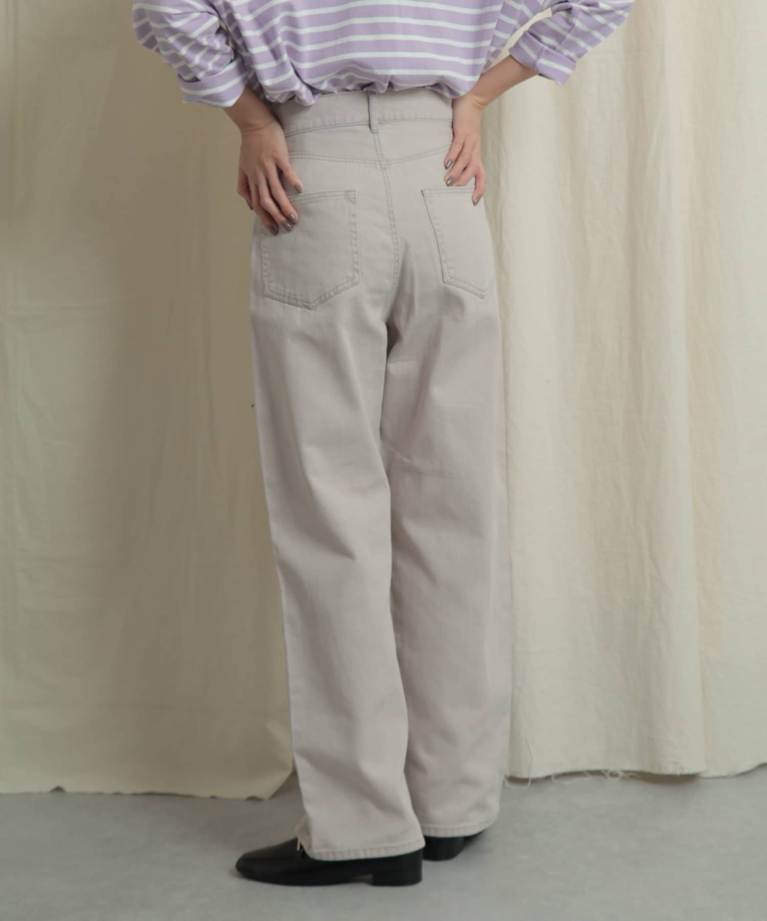 『Tallサイズあり』カラーカツラギパンツ GREIGE S