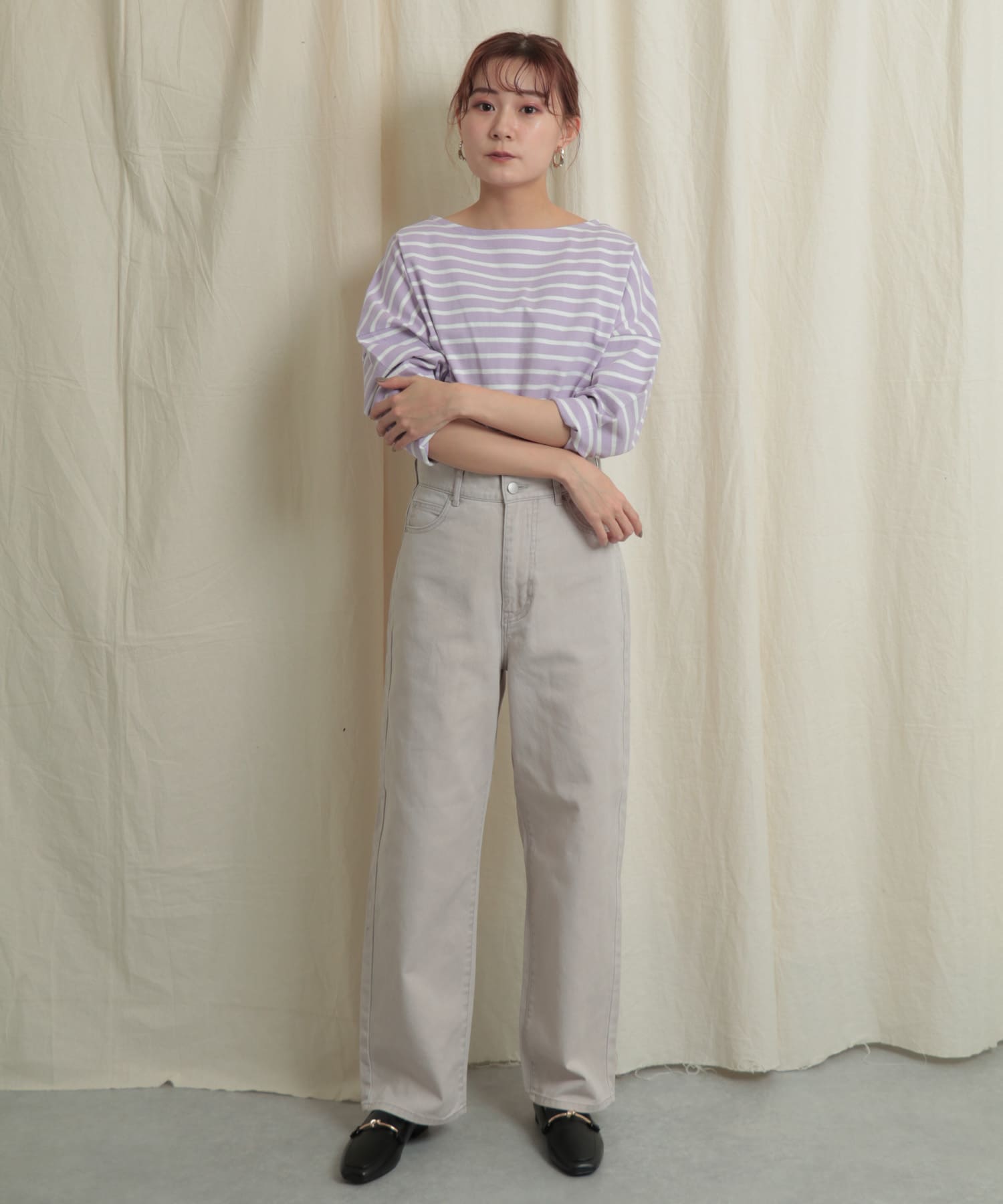 『Tallサイズあり』カラーカツラギパンツ GREIGE S