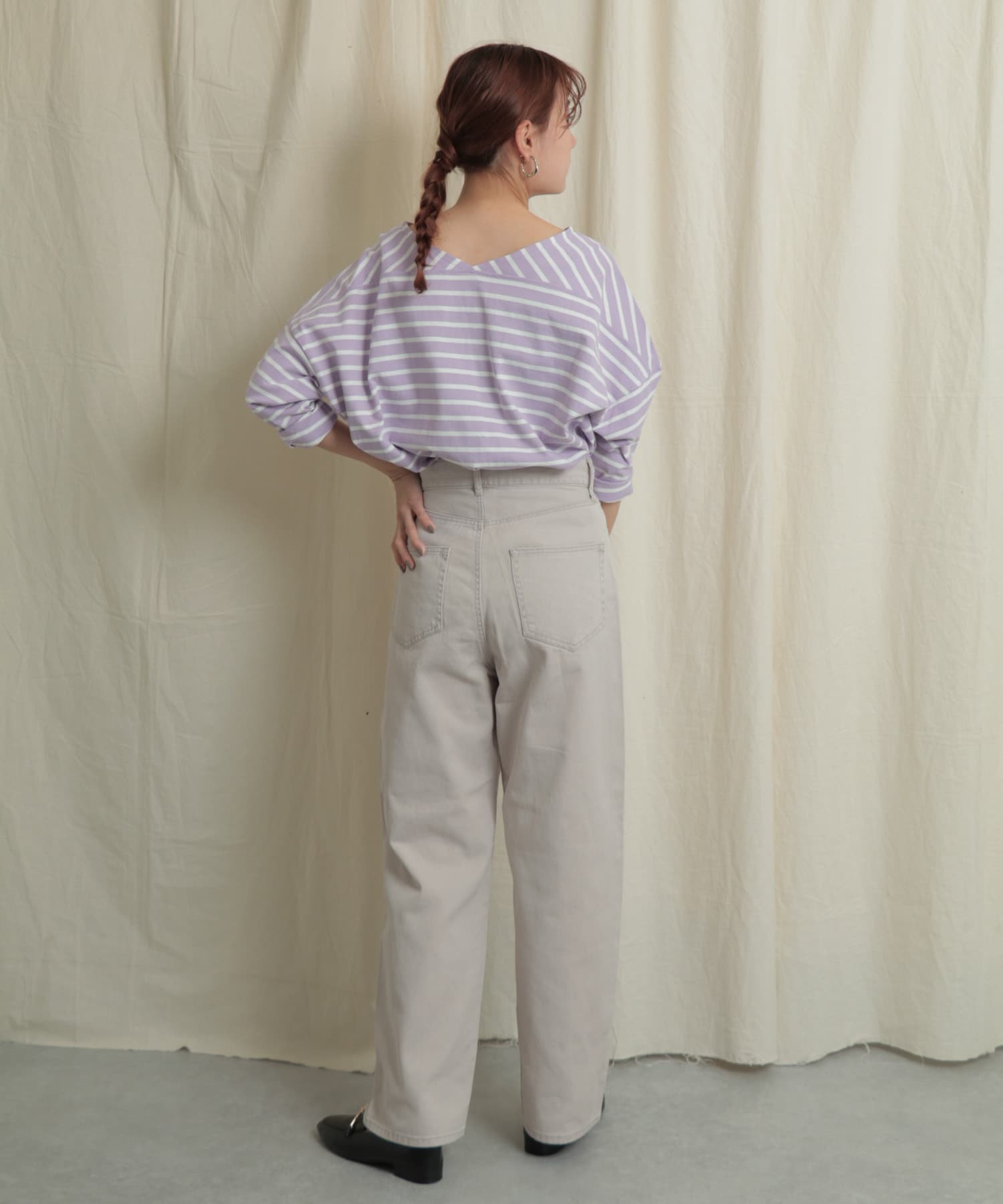 『Tallサイズあり』カラーカツラギパンツ GREIGE S