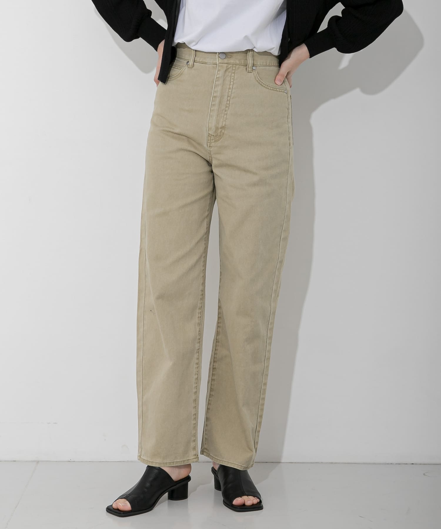 『Tallサイズあり』カラーカツラギパンツ L.OLIVE S