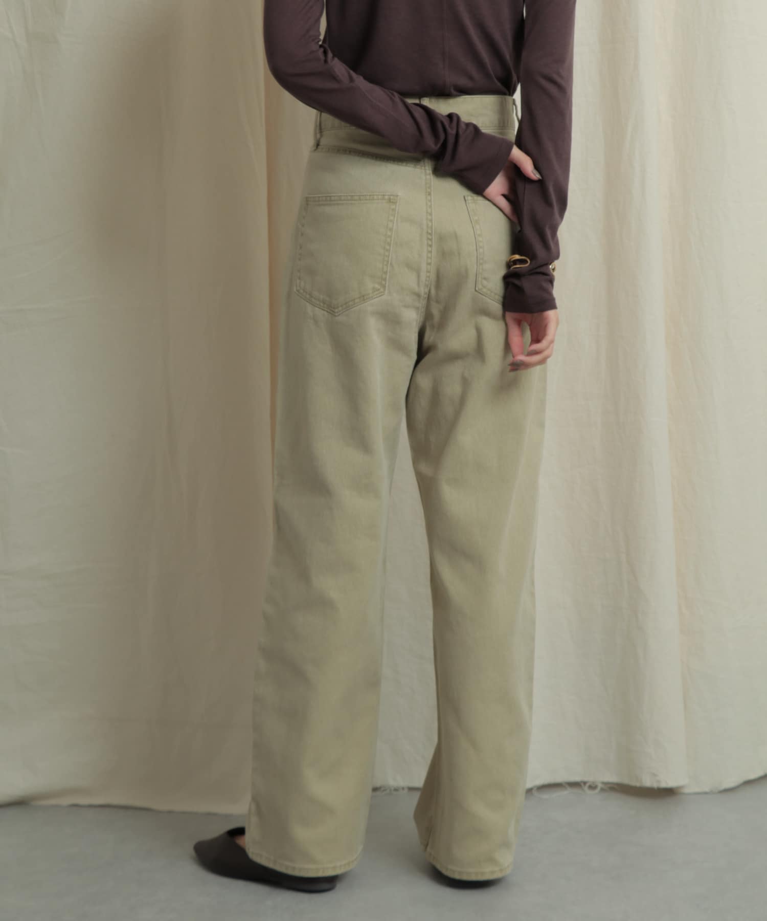 『Tallサイズあり』カラーカツラギパンツ L.OLIVE M