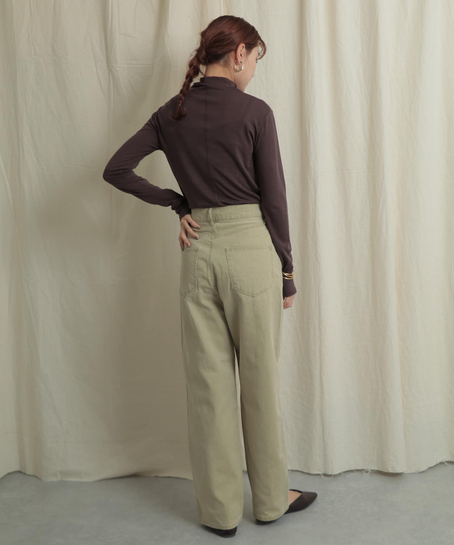 『Tallサイズあり』カラーカツラギパンツ L.OLIVE TALL