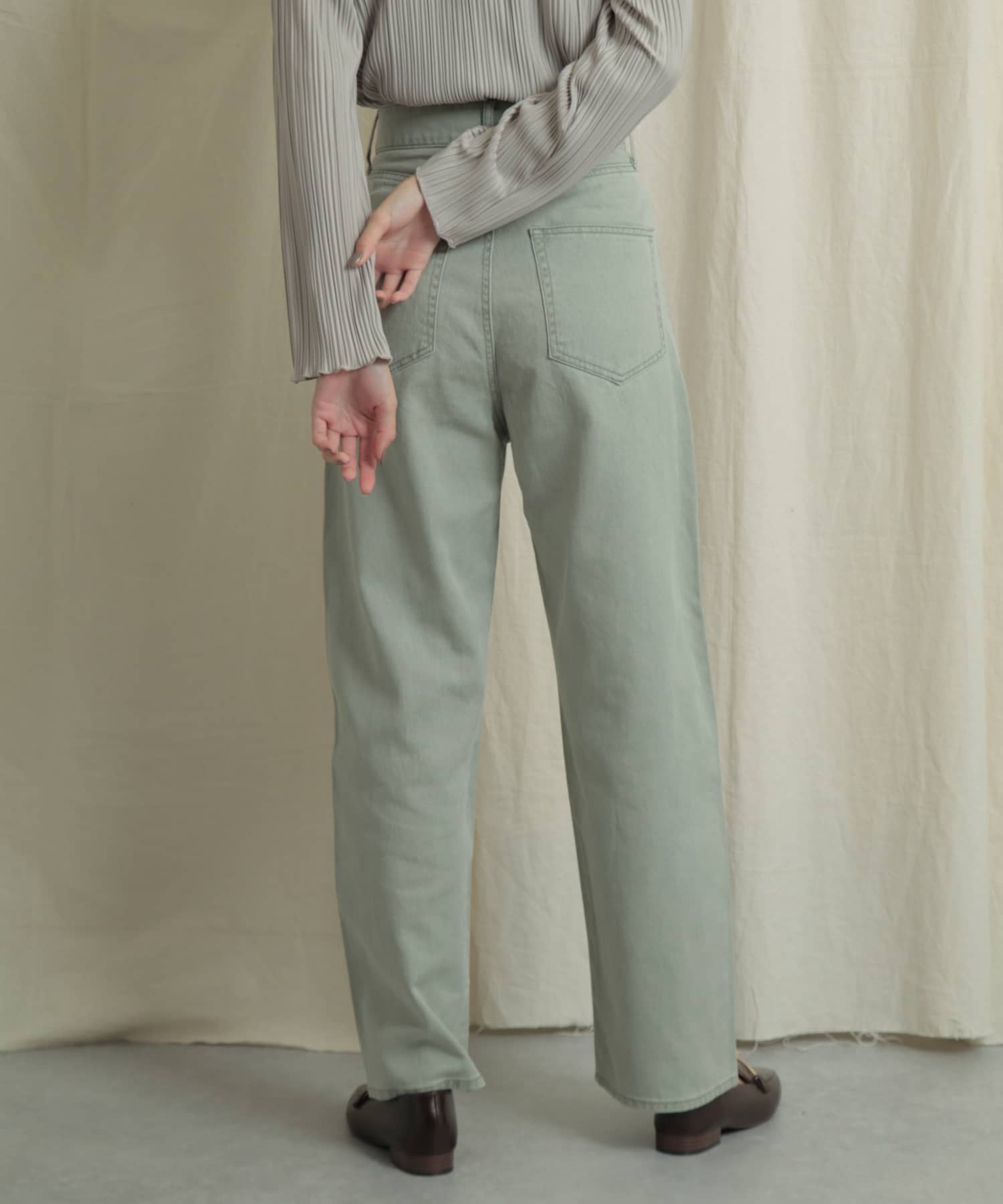 『Tallサイズあり』カラーカツラギパンツ L.KHAKI S