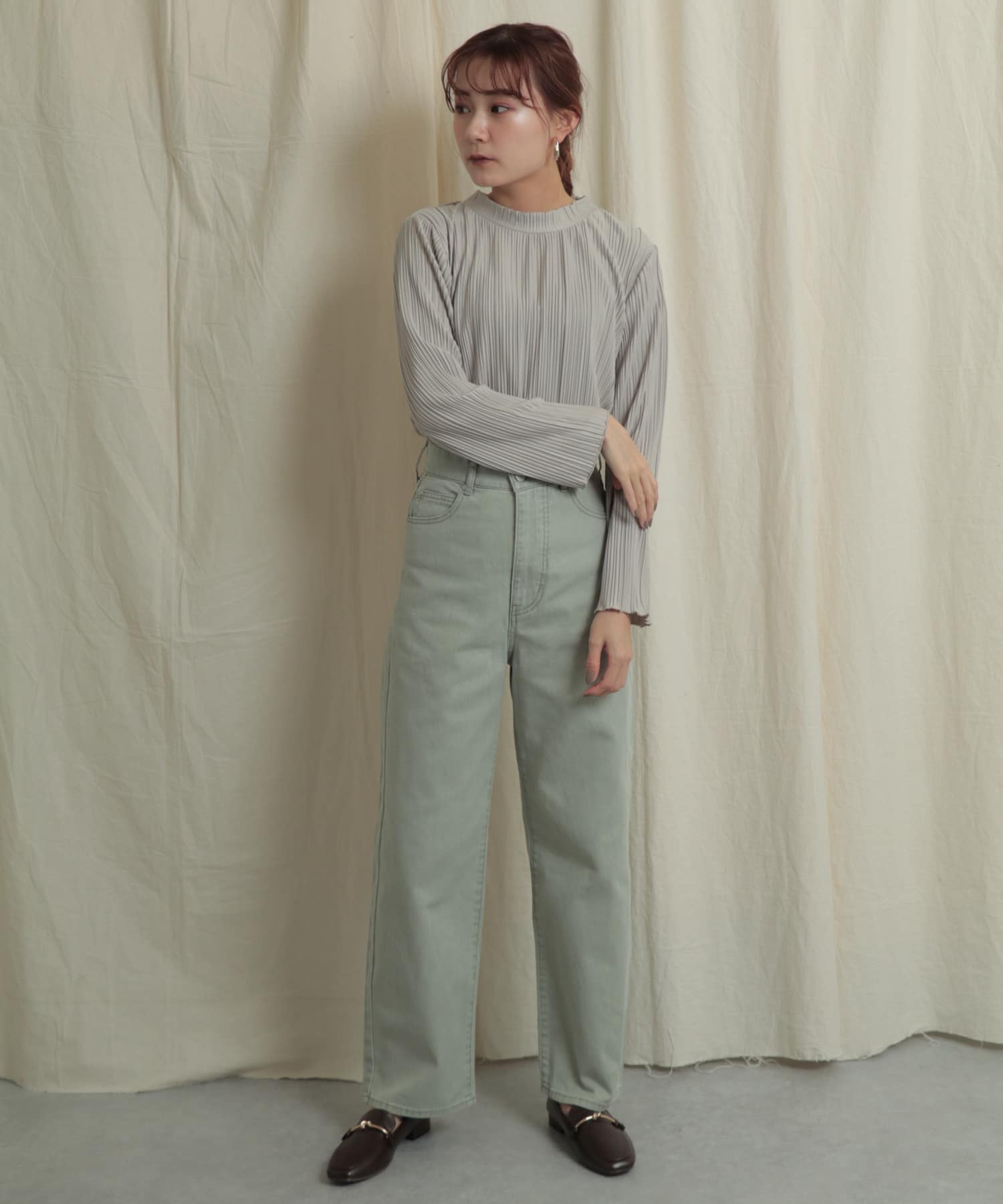 『Tallサイズあり』カラーカツラギパンツ L.KHAKI S