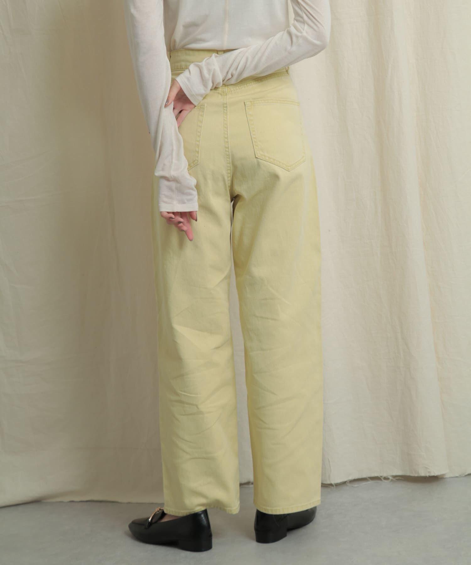 『Tallサイズあり』カラーカツラギパンツ YELLOW S