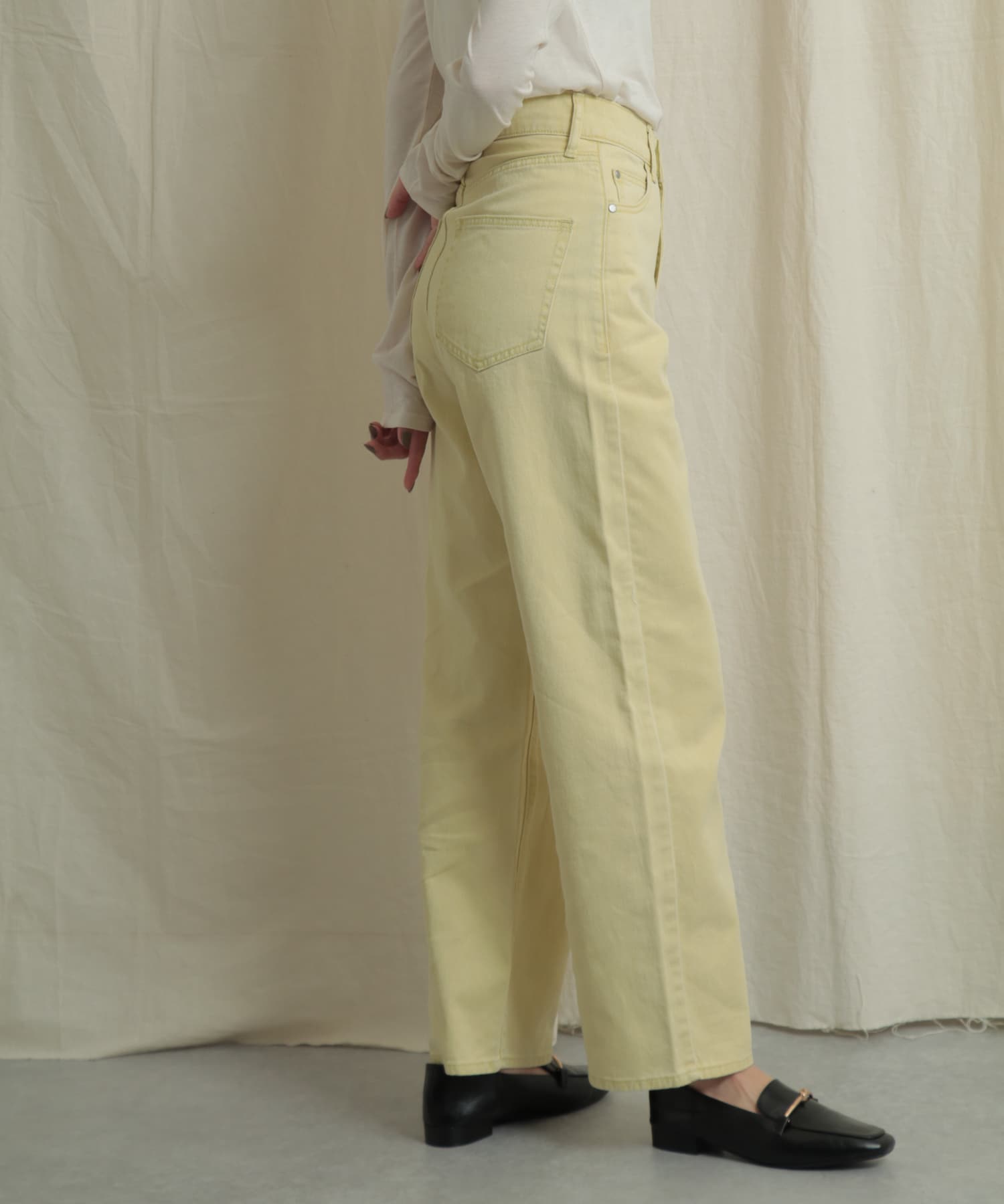 『Tallサイズあり』カラーカツラギパンツ YELLOW S