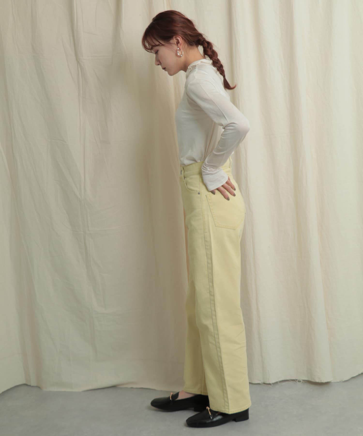 『Tallサイズあり』カラーカツラギパンツ YELLOW S