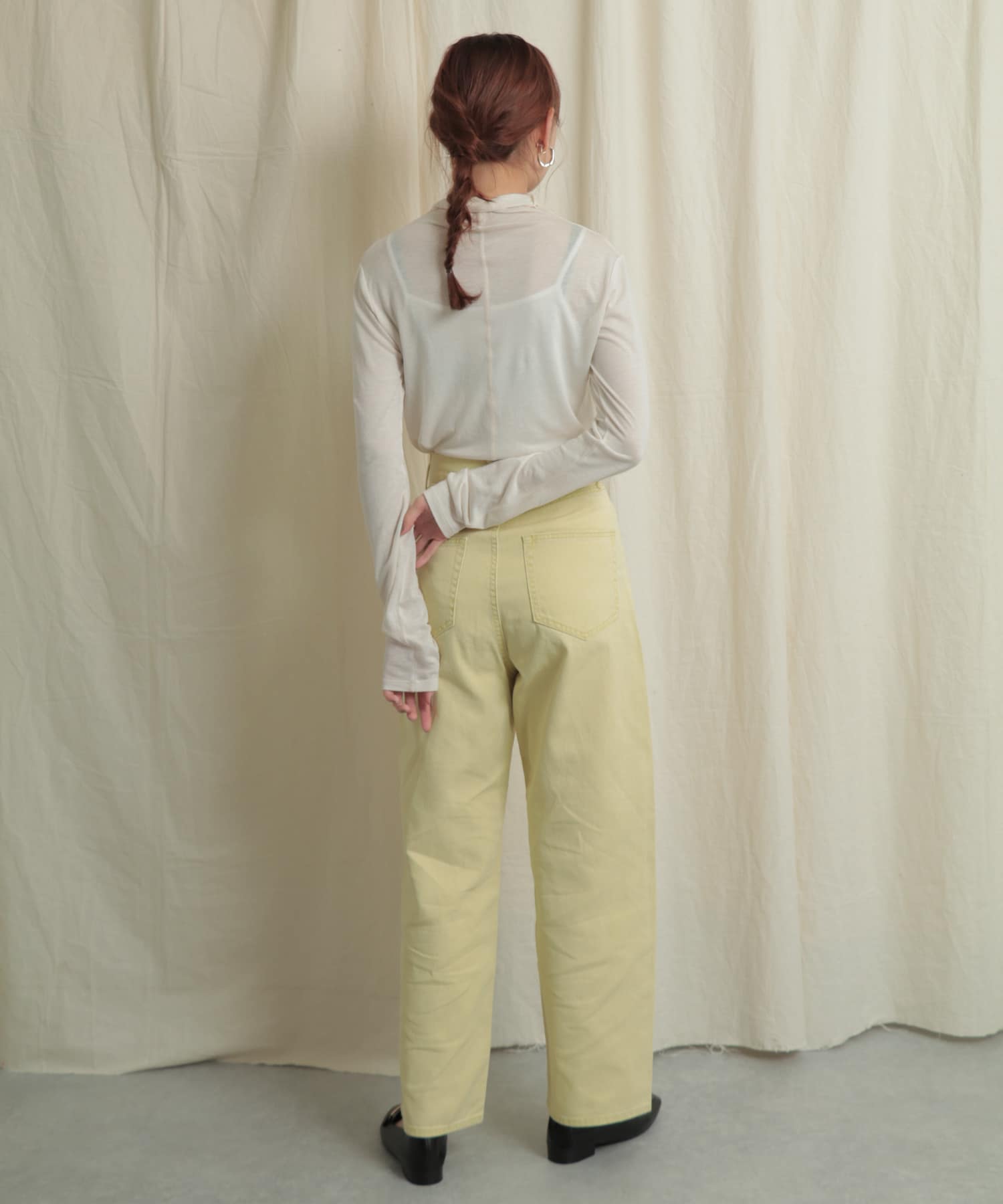 『Tallサイズあり』カラーカツラギパンツ YELLOW M