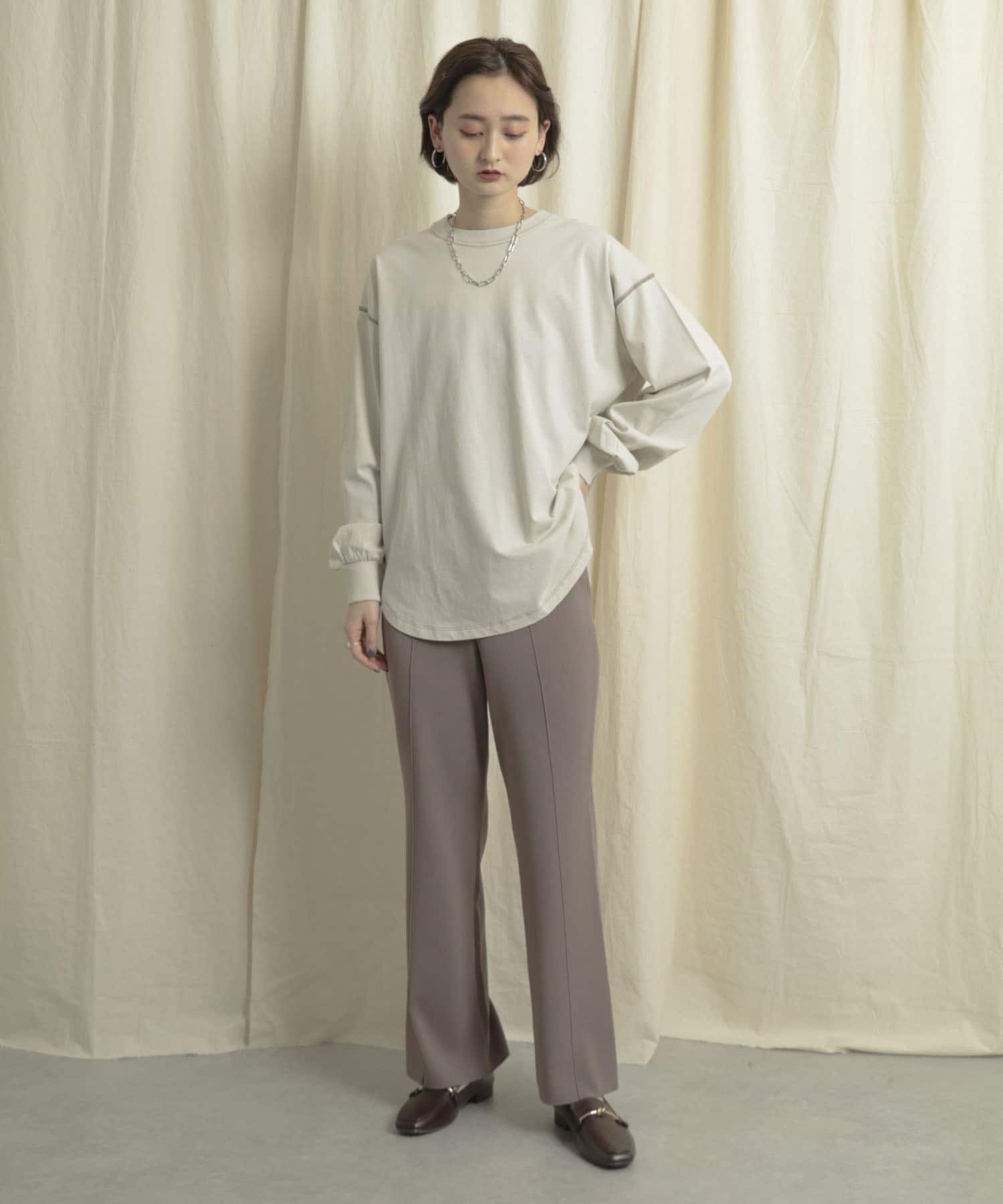 センターシームニットパンツ MOCHA one