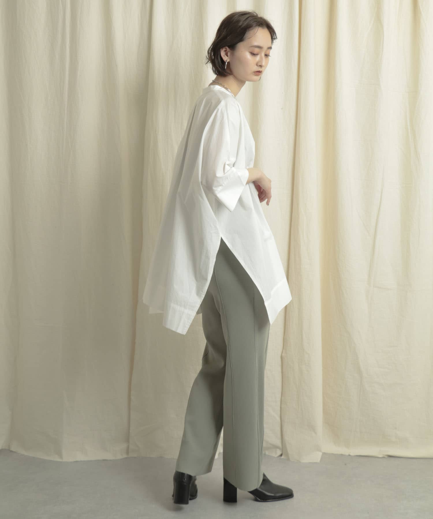 センターシームニットパンツ L.KHAKI one