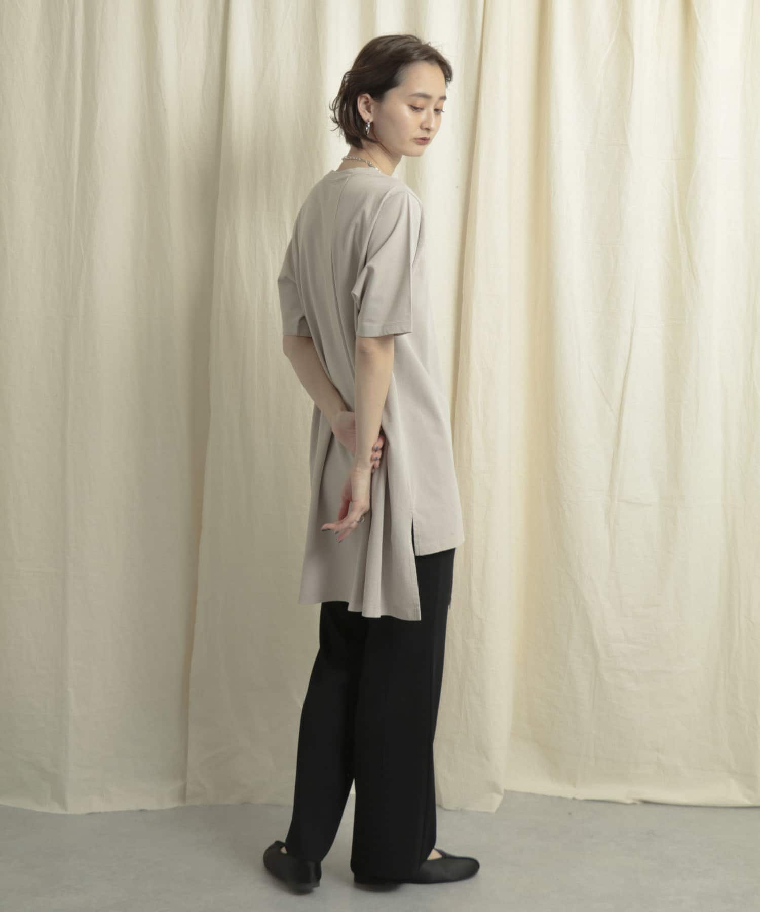 センターシームニットパンツ BLACK one