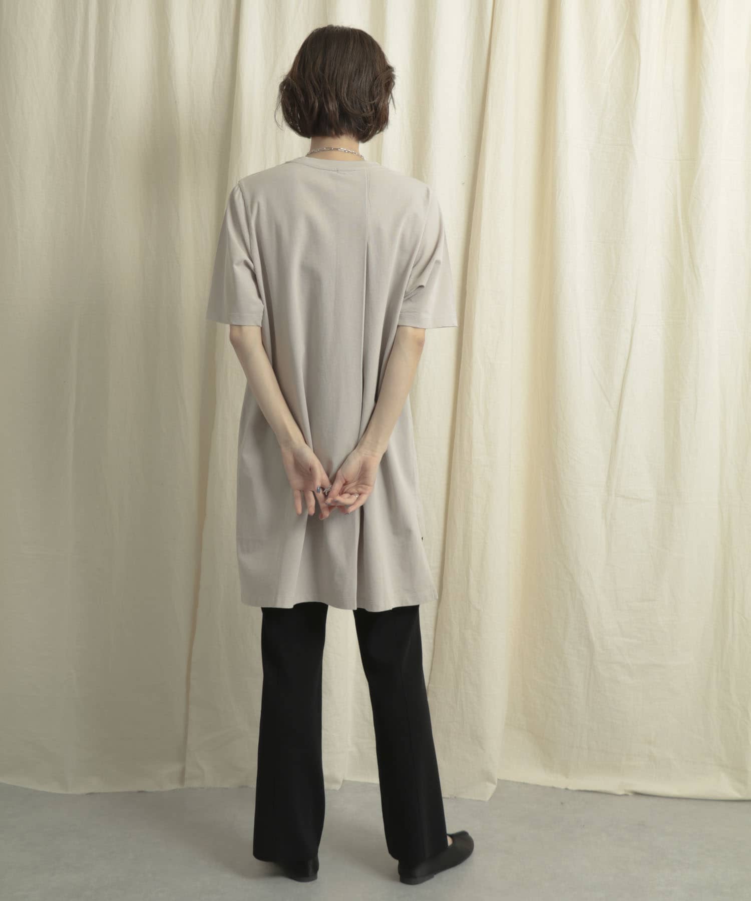センターシームニットパンツ BLACK one